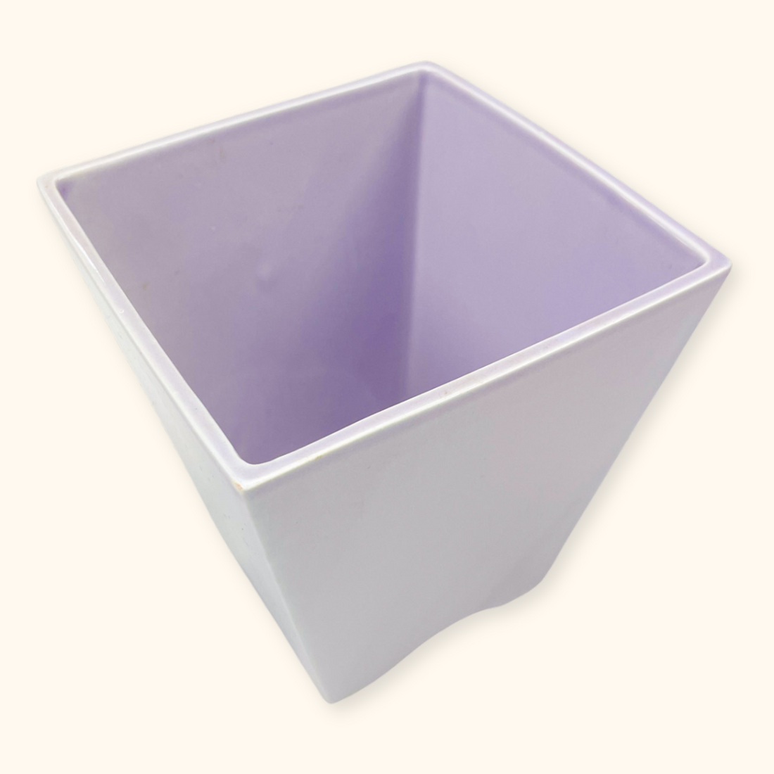 Lilac Purple Vintage Square Ceramic Planter Sunshine Thrift