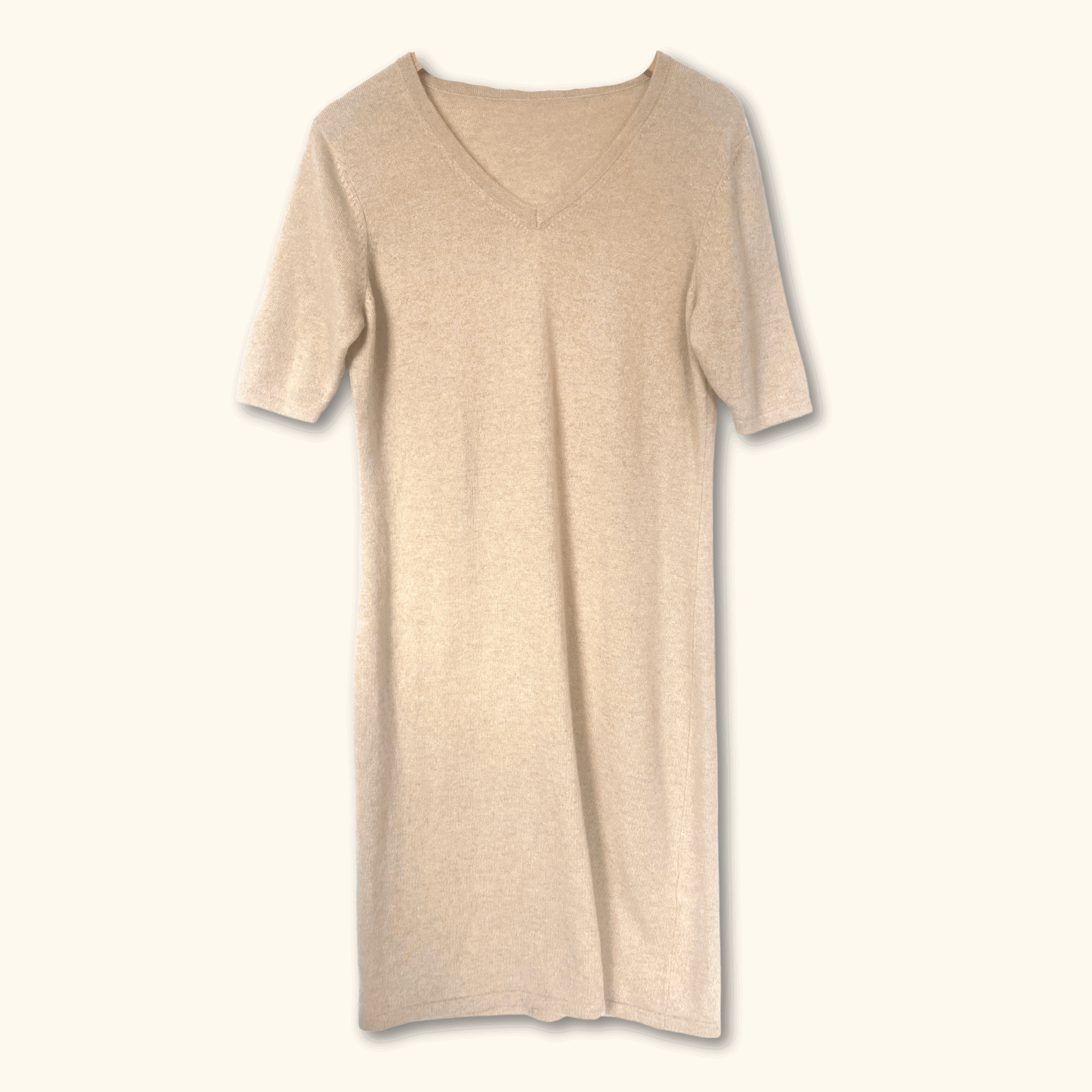 Cashmere Midi Dress Cream - Size Medium - - Dresses