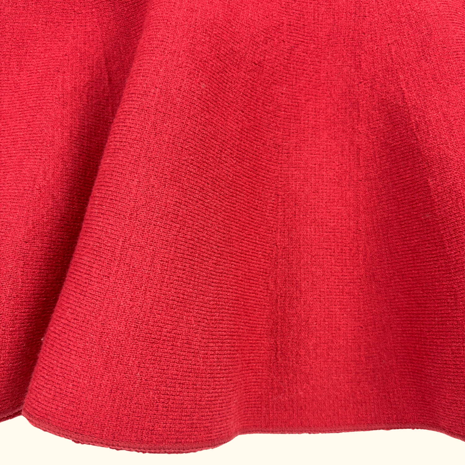 Zara Red Knitted Flare Mini Skirt - Size Medium