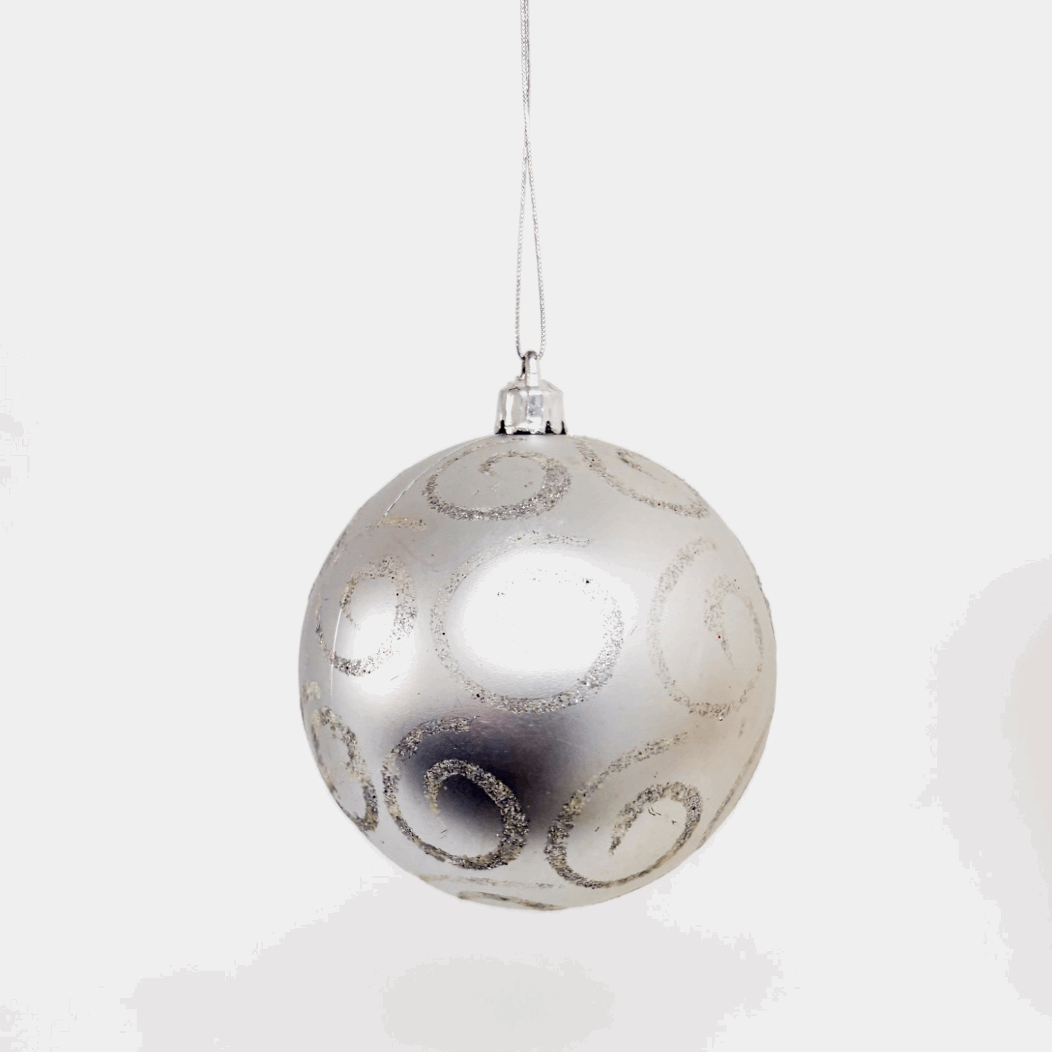 Silver and White Christmas Tree Decorations Mixed Set of 8 Sunshine Thrift