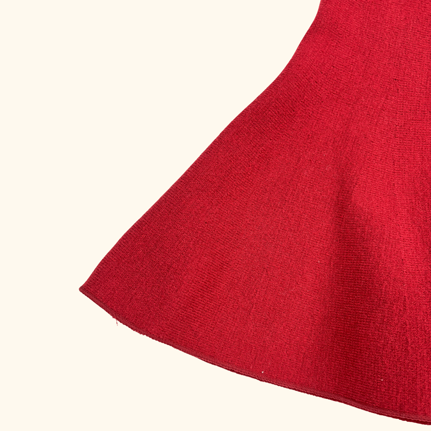 Zara Red Knitted Flare Mini Skirt - Size Medium