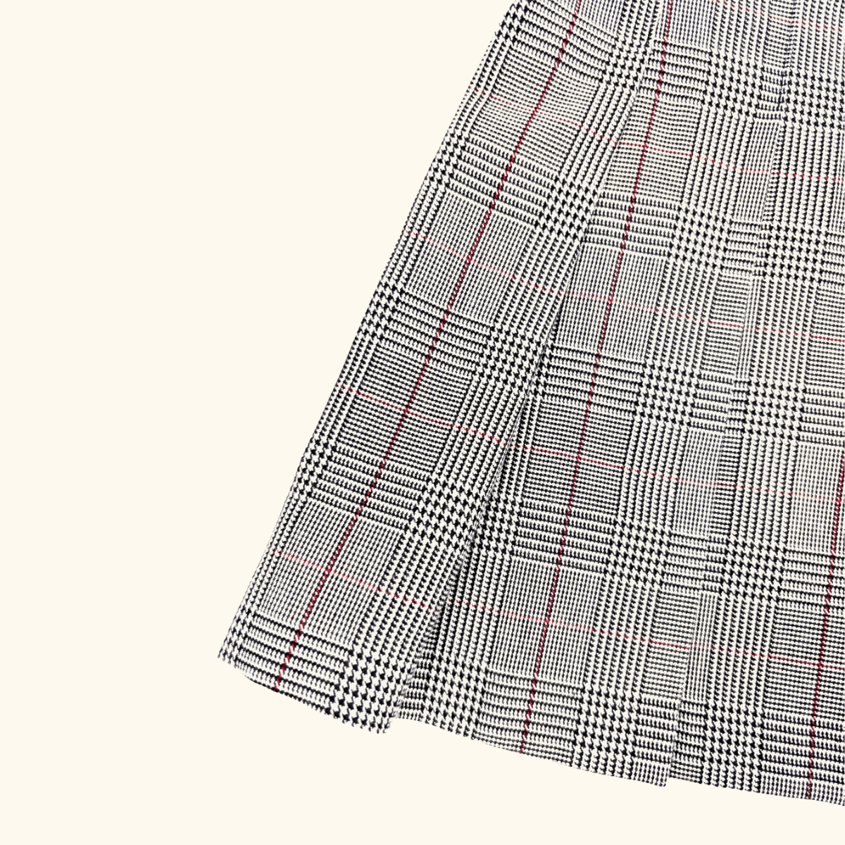H&M Grey Check Plaid Pleated Mini Skirt - Size 10 H&M