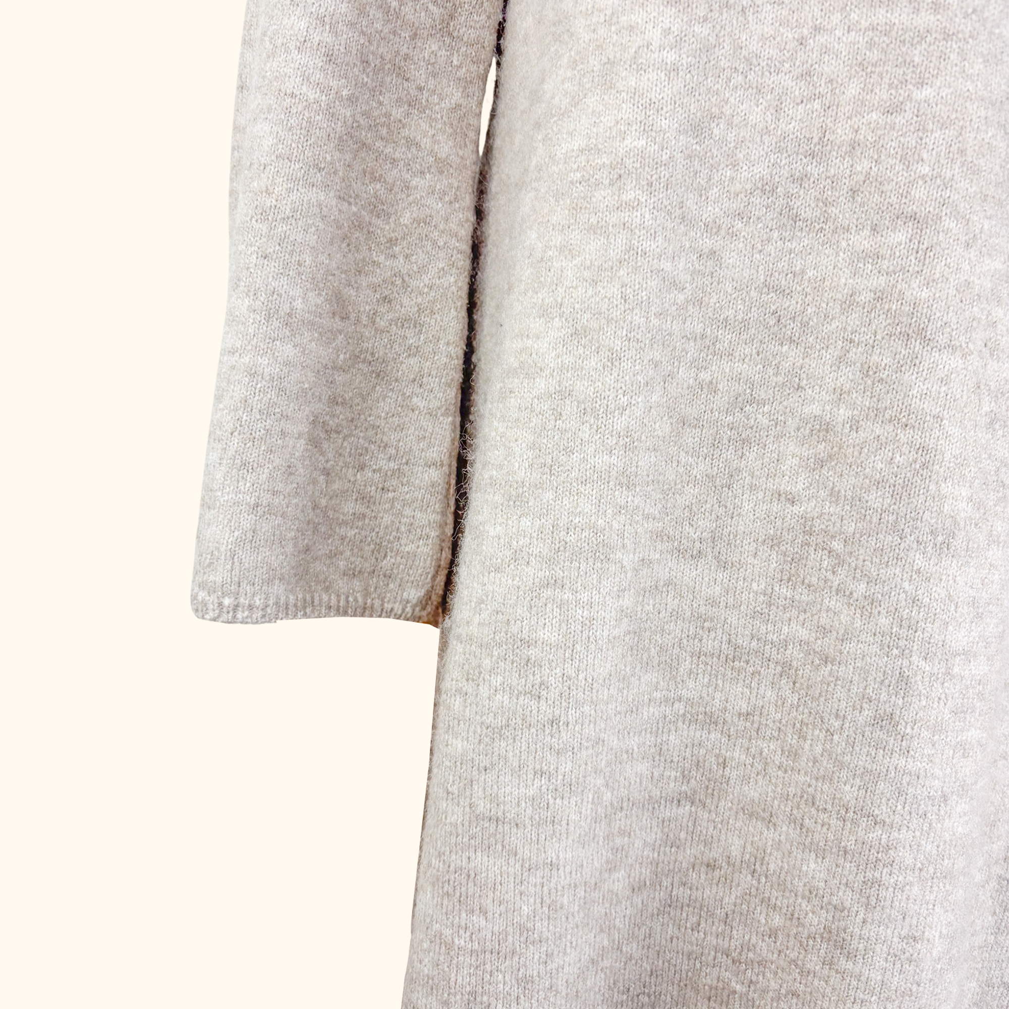 H&M Beige Off The Shoulder Knitted Maxi Dress - Size Large H&M