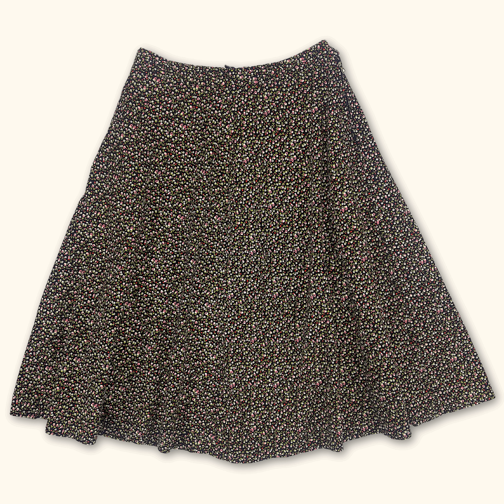 Ditsy Floral Vintage A-Line Midi Skirt - Size Medium - - Skirts