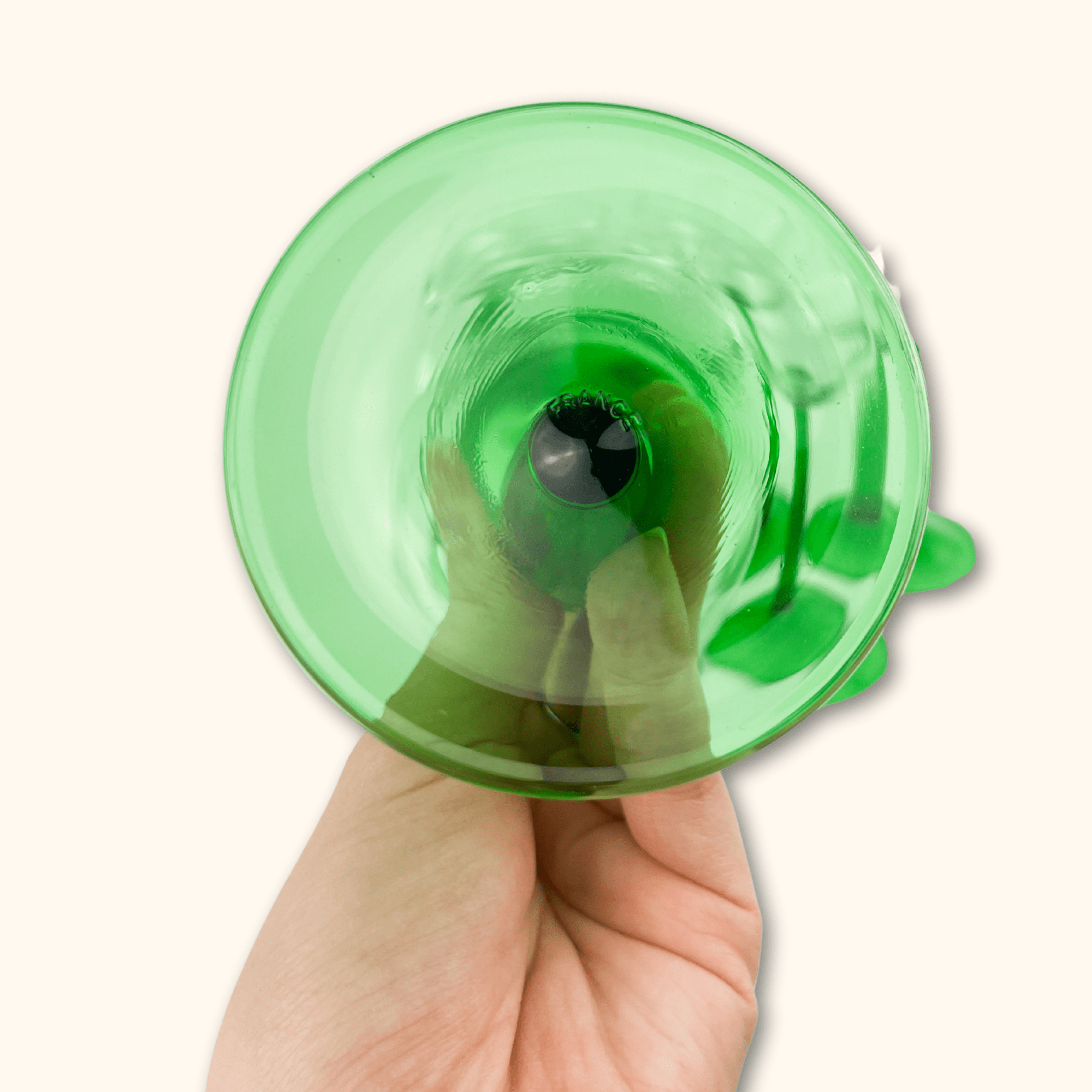 Vintage Luminarc French Green Stem Wine Glasses - Set of 6 - - Glassware