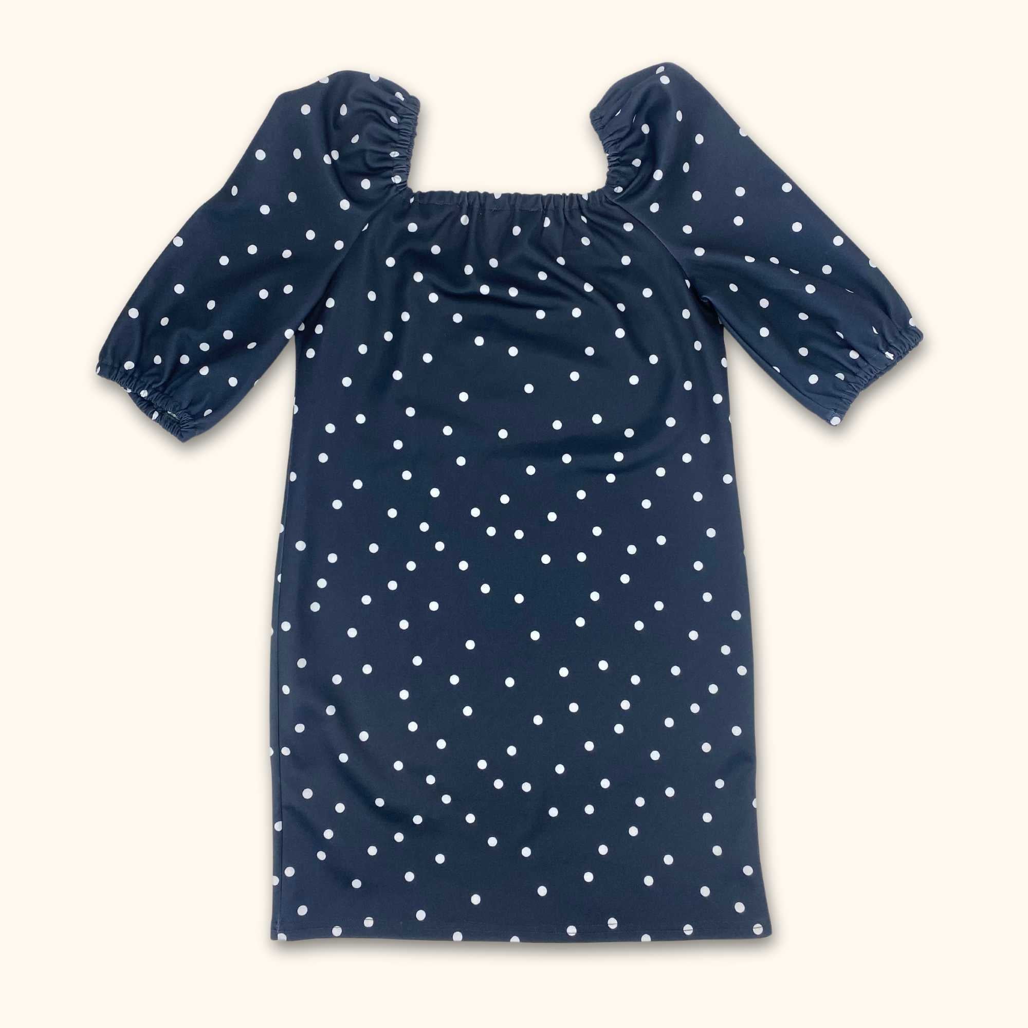 ASOS Polka Dot Navy Blue Short Sleeve Scuba Dress - Size 8 -  - Dresses