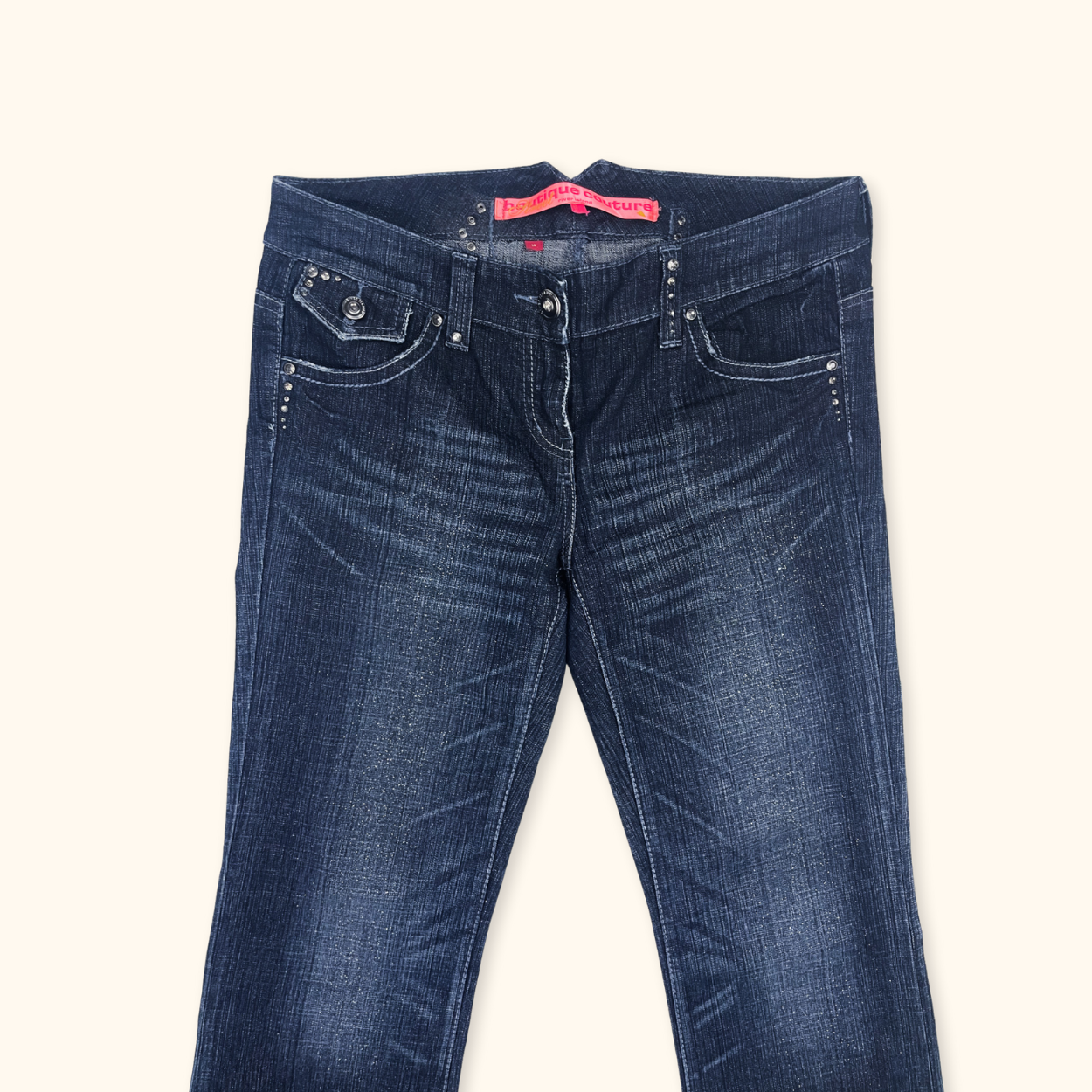 River Island Low Rise Flared Sparkle Jeans - Size 14L River Island