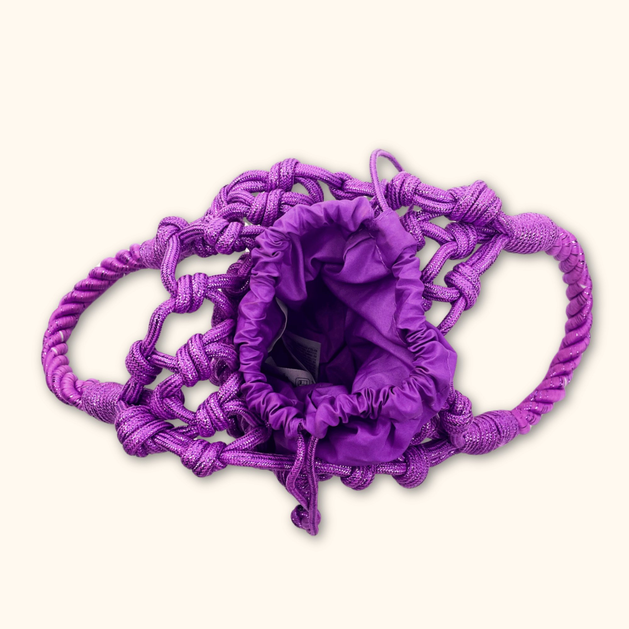 H&M Purple Metallic Drawstring Pouch Bag - - Bags