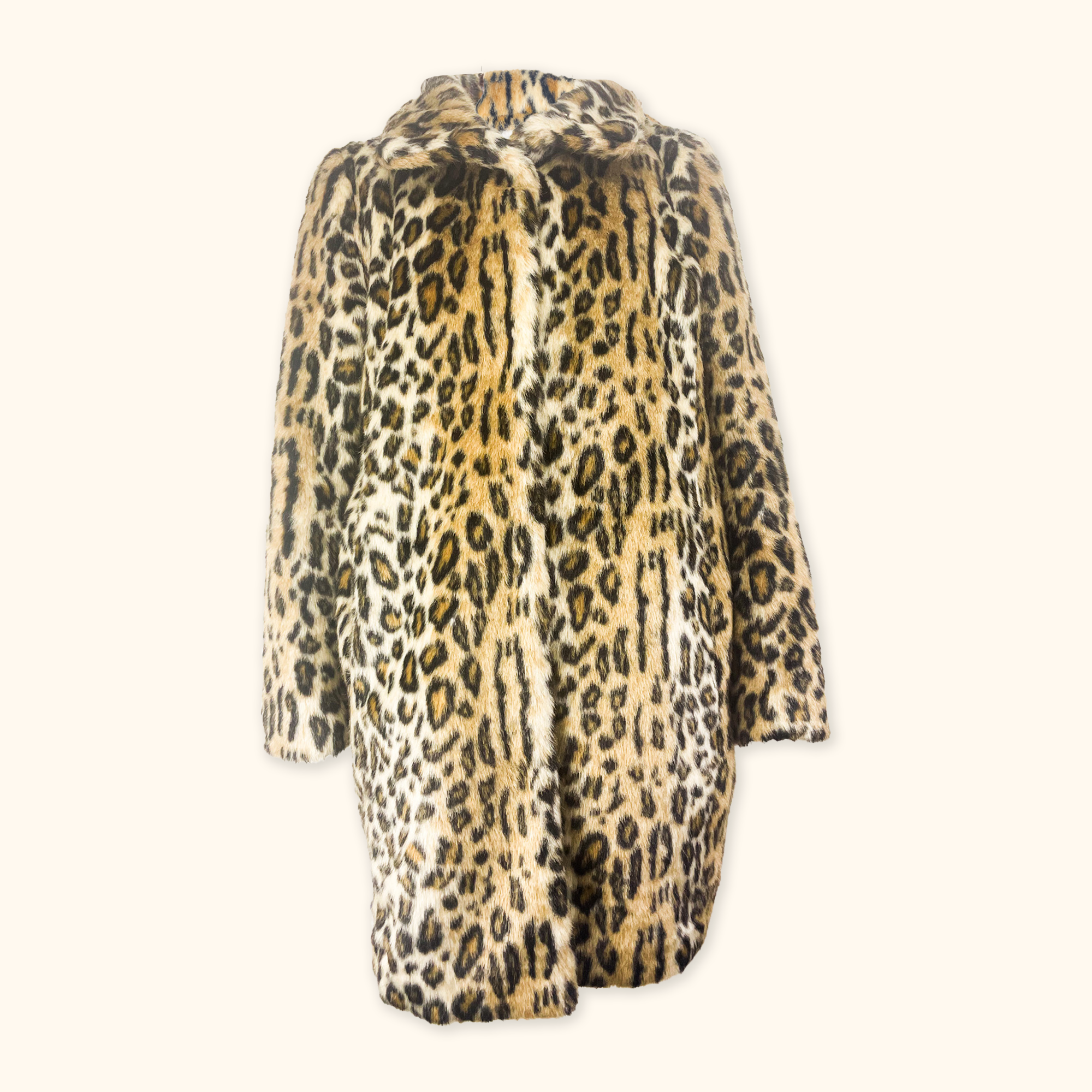 H&M Faux Fur Leopard Print Coat - Size XS - - Coats & jackets