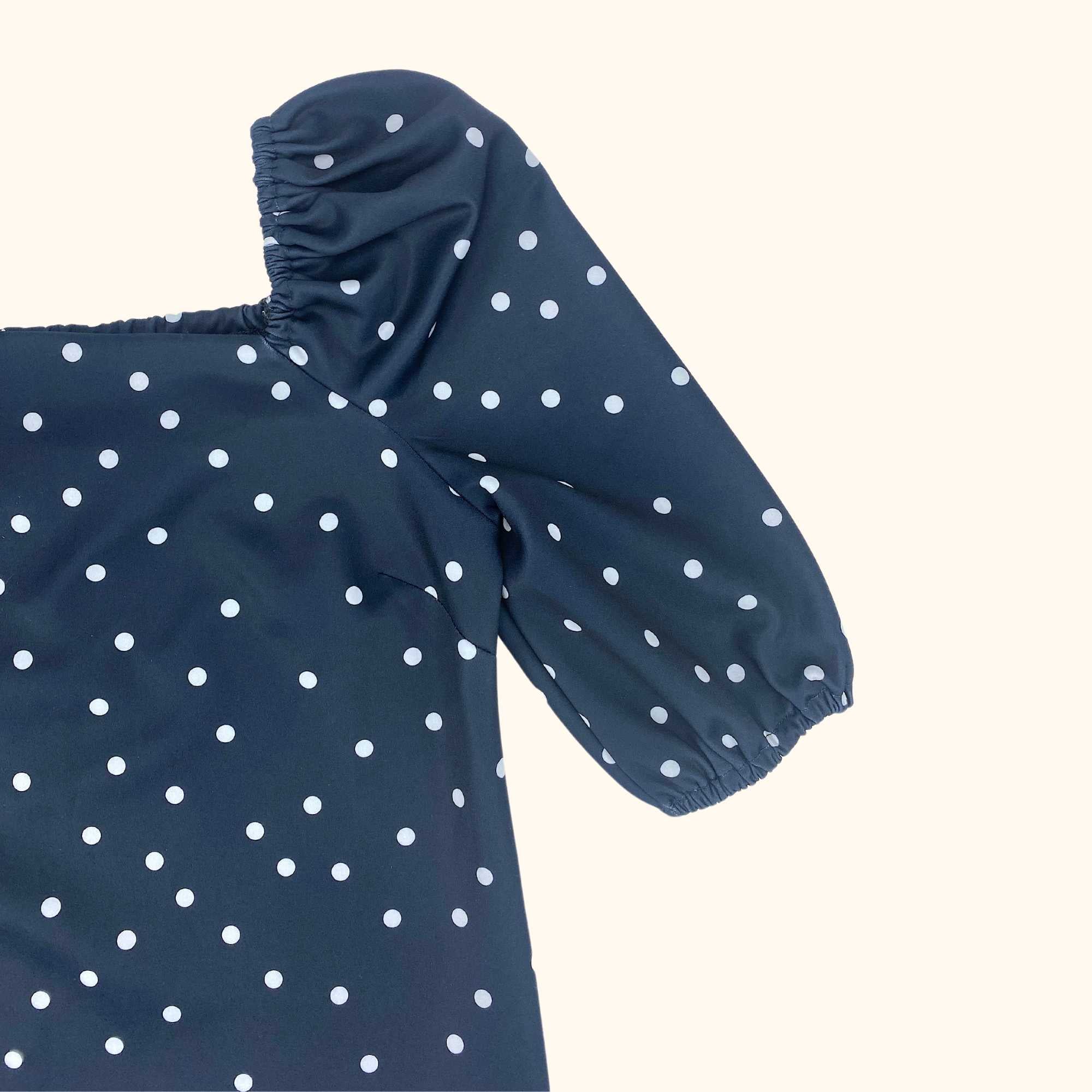 ASOS Polka Dot Navy Blue Short Sleeve Scuba Dress - Size 8 -  - Dresses