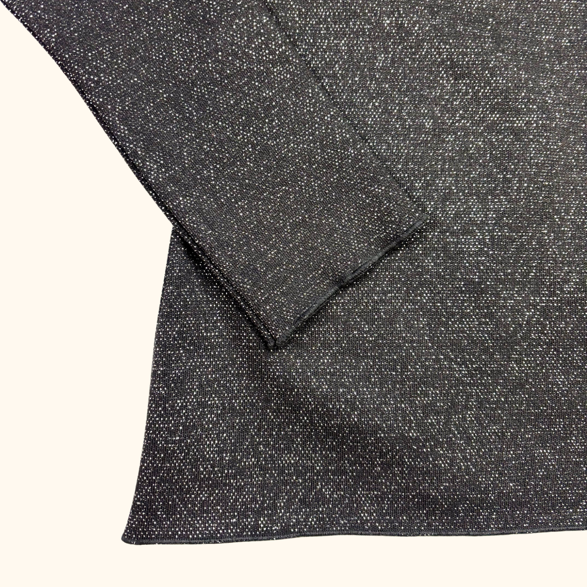 Zara Black Glitter Knitted Open Back Top - Size Medium