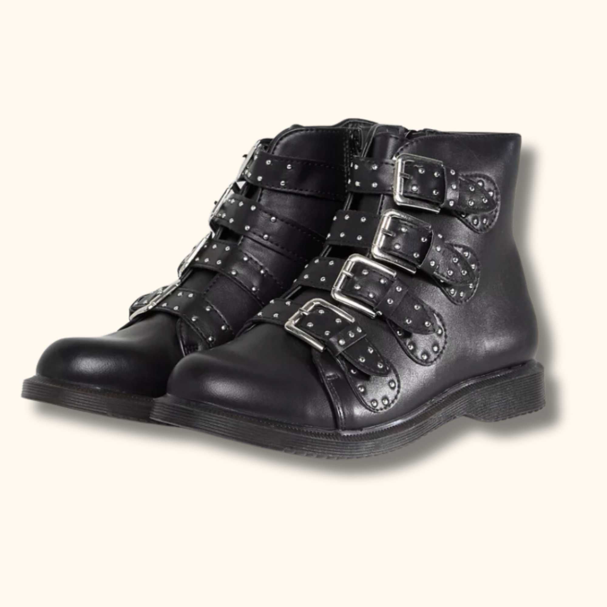 Truffle Collection Black Faux Leather Ankle Boots - Size 4 -  - Flats