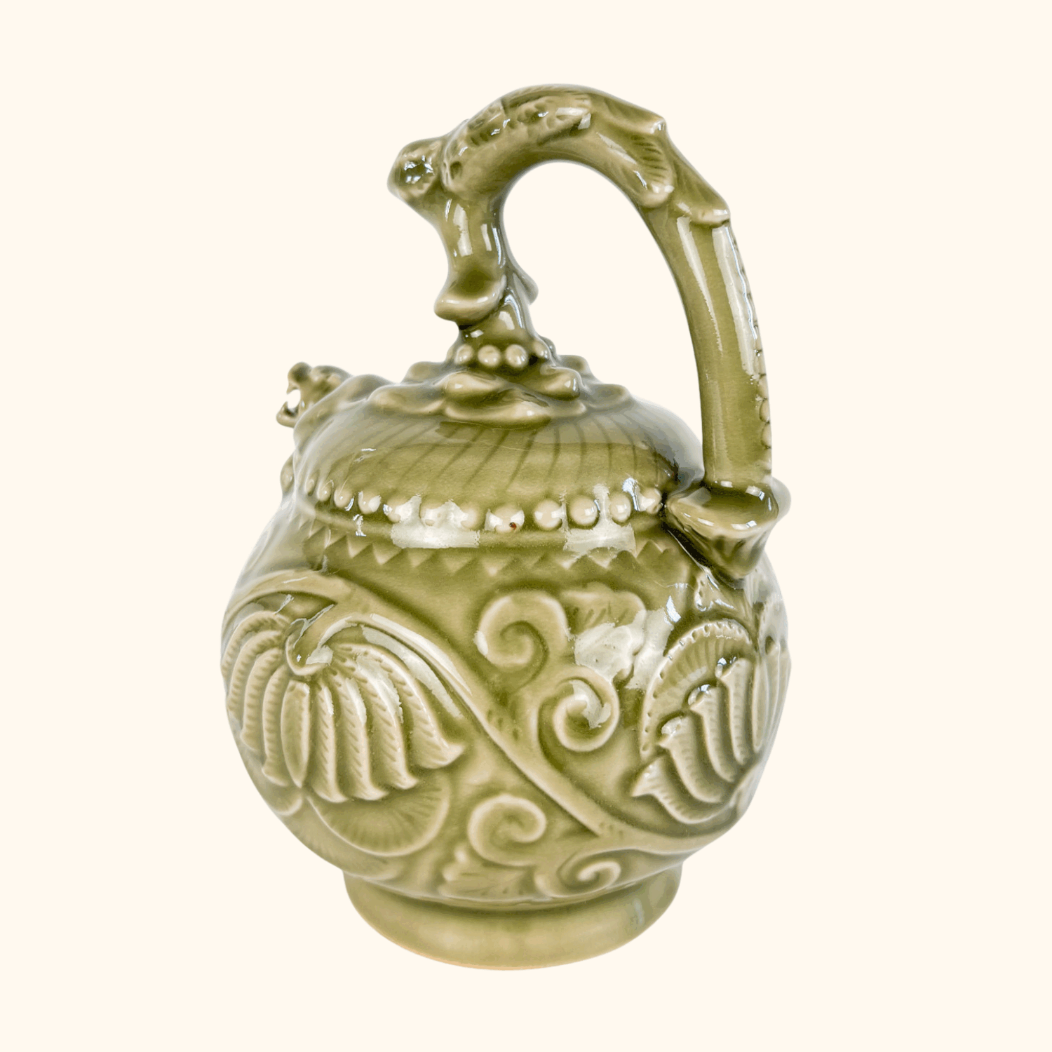Chinese Celadon Reverse Flow Flower Teapot Sunshine Thrift
