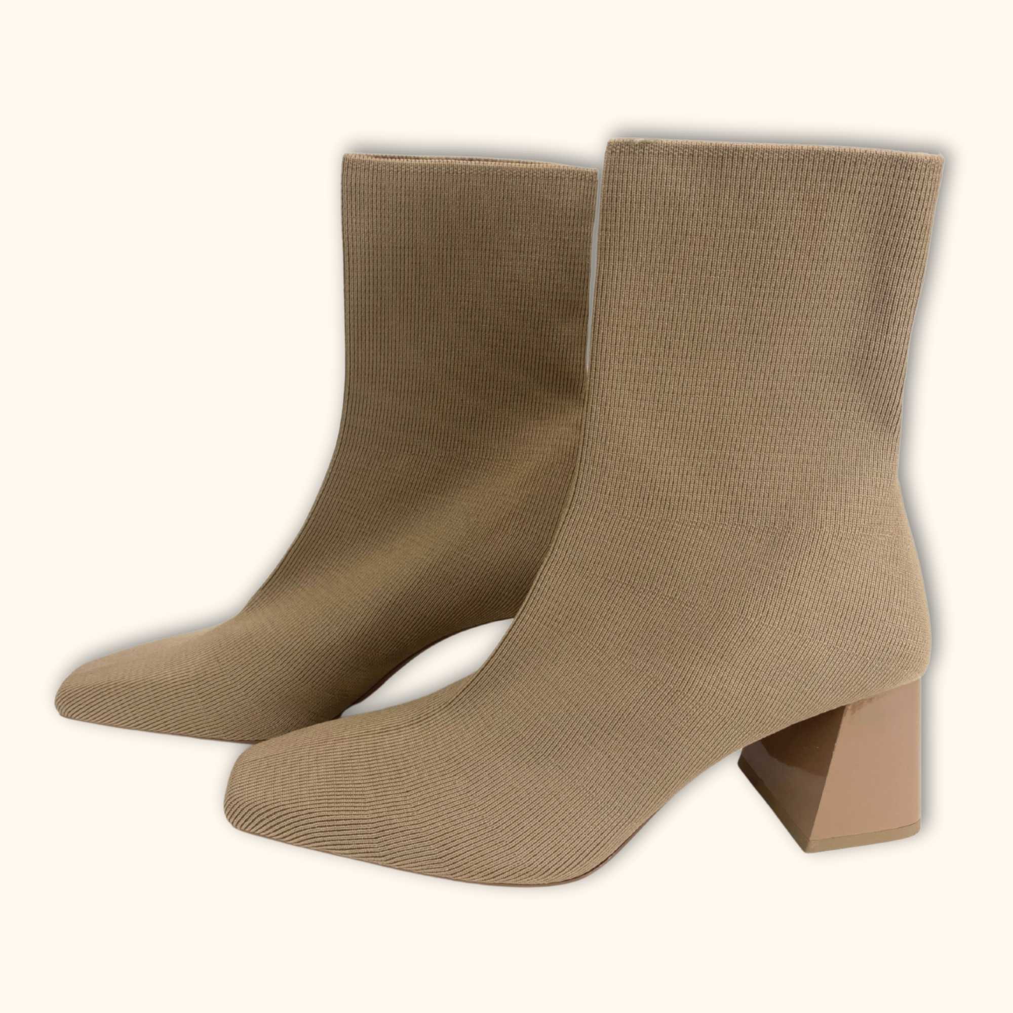 Zara Beige Heeled Ankle Boots - Size 5 - - Shoes & boots
