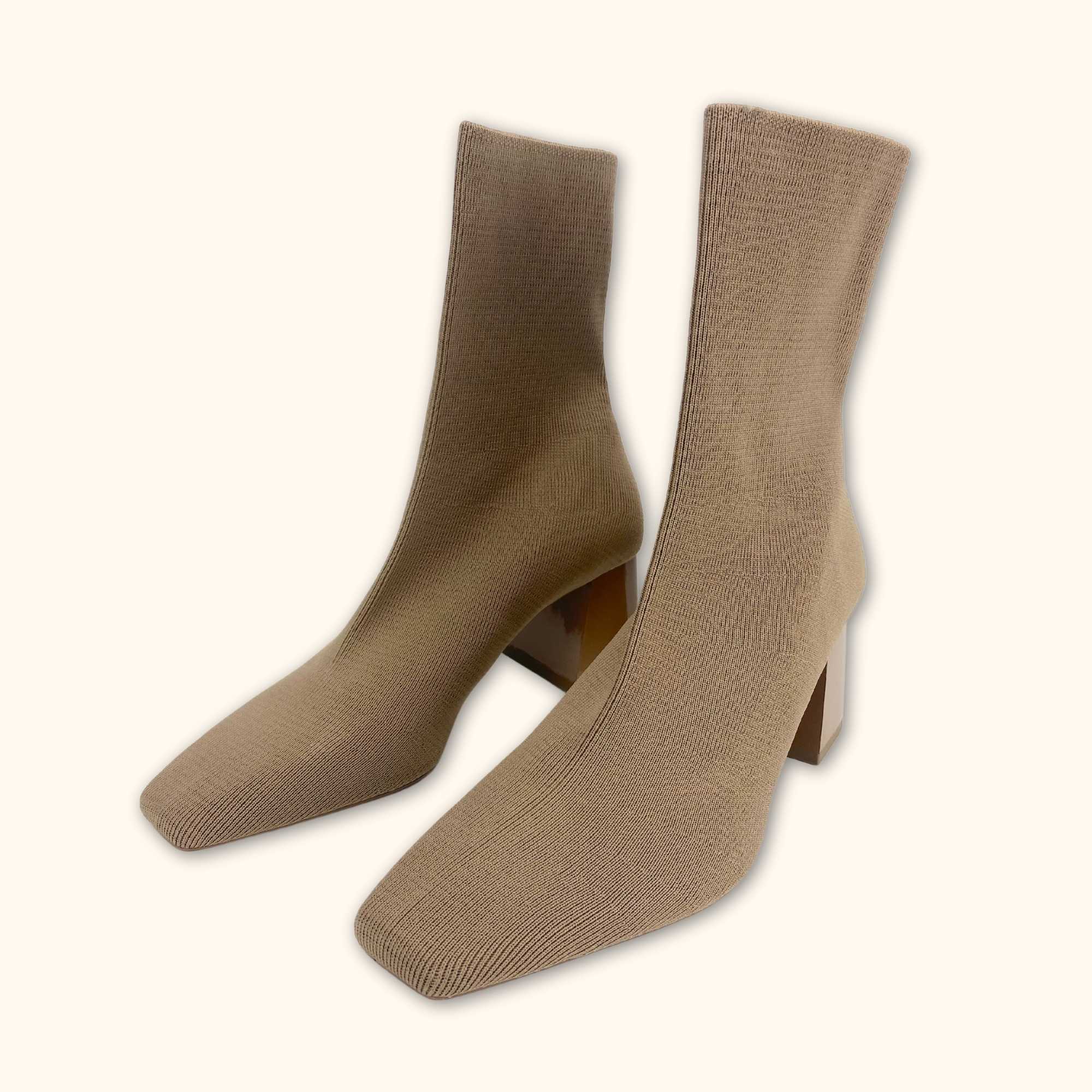 Zara Beige Heeled Ankle Boots - Size 5 - - Shoes & boots