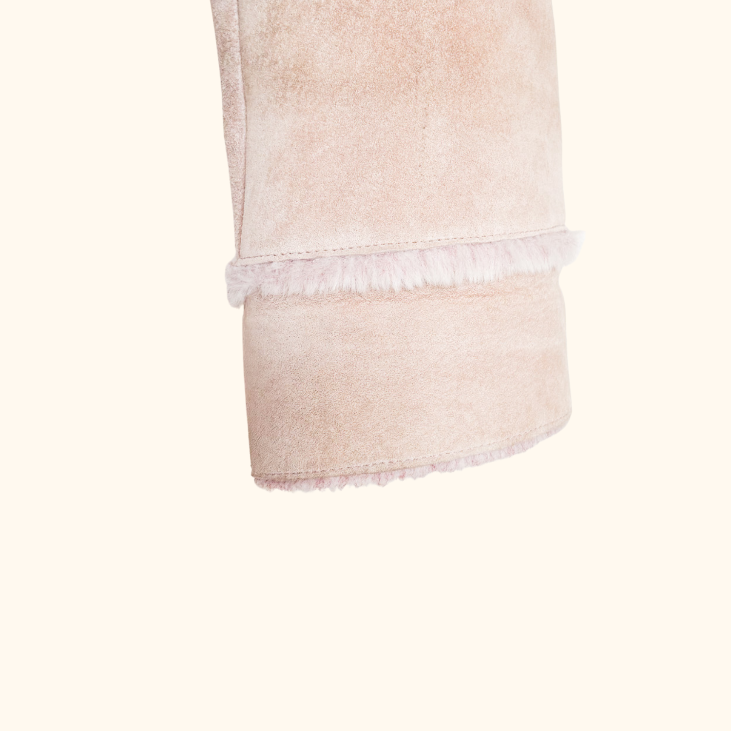 John Rocha Suede Pink Faux Fur Jacket - Size 12 John Rocha