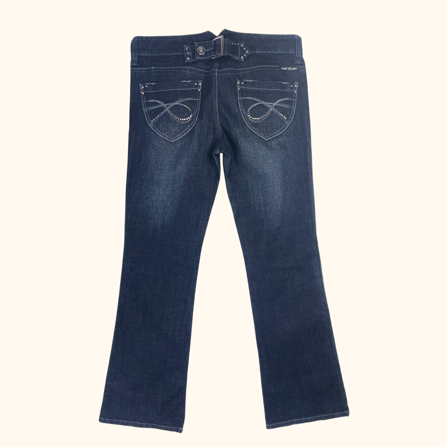 River Island Low Rise Flared Sparkle Jeans - Size 14L River Island