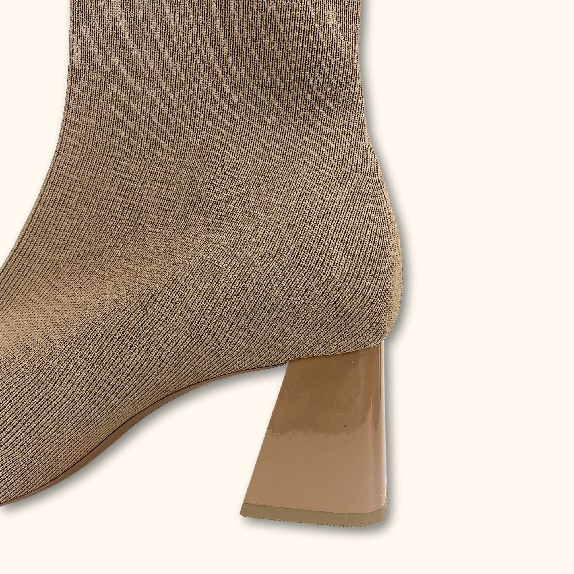Zara Beige Heeled Ankle Boots - Size 5 - - Shoes & boots