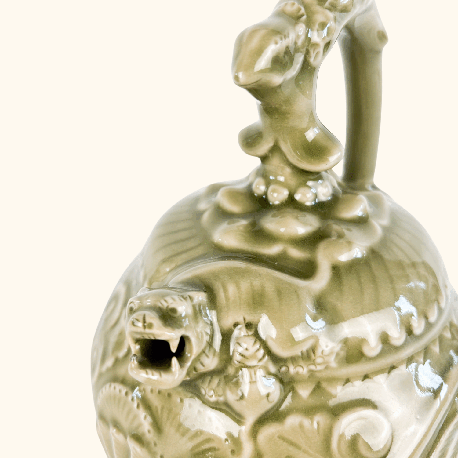 Chinese Celadon Reverse Flow Flower Teapot Sunshine Thrift
