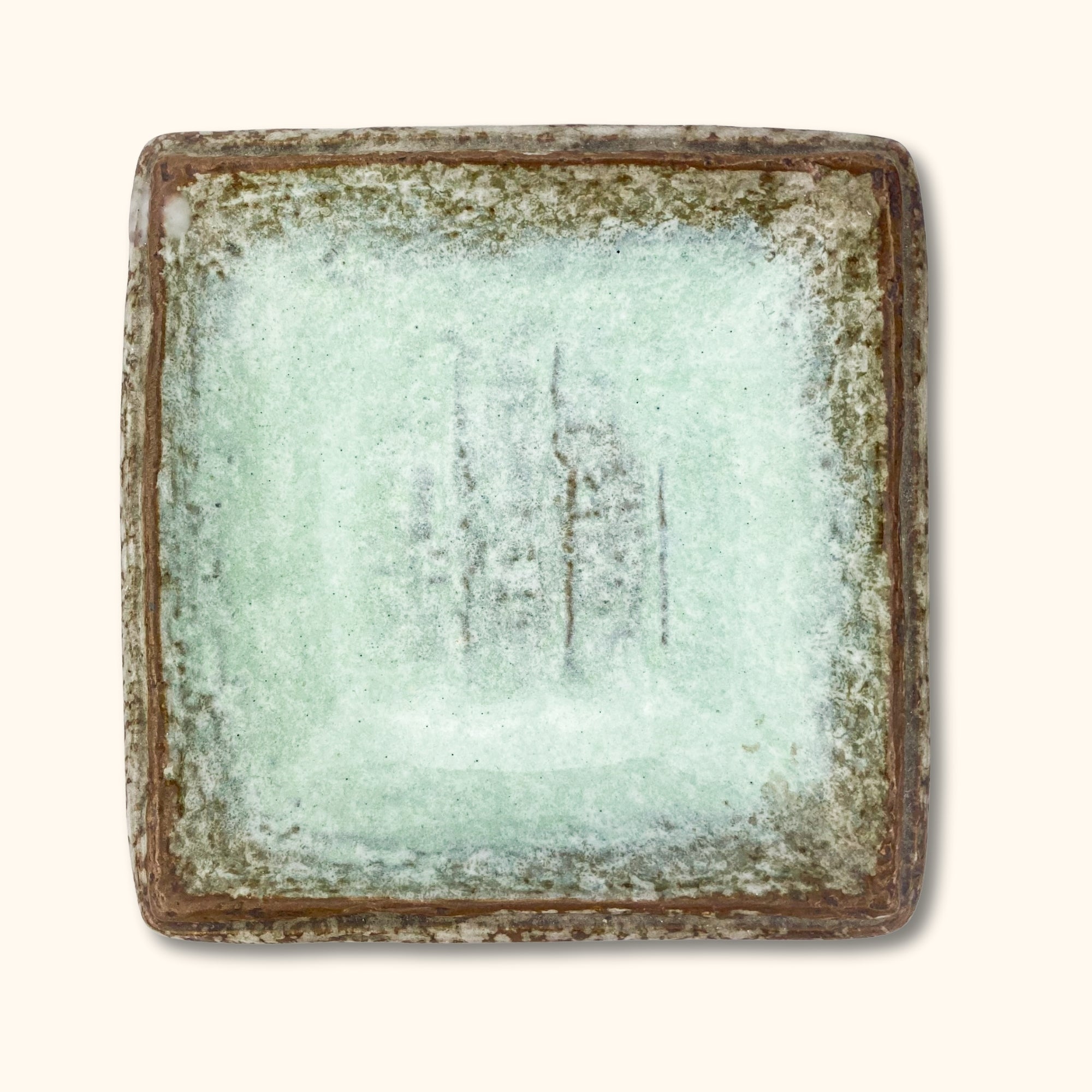 Teal and Brown Stone Square Soap Dish -  - Soap Dish