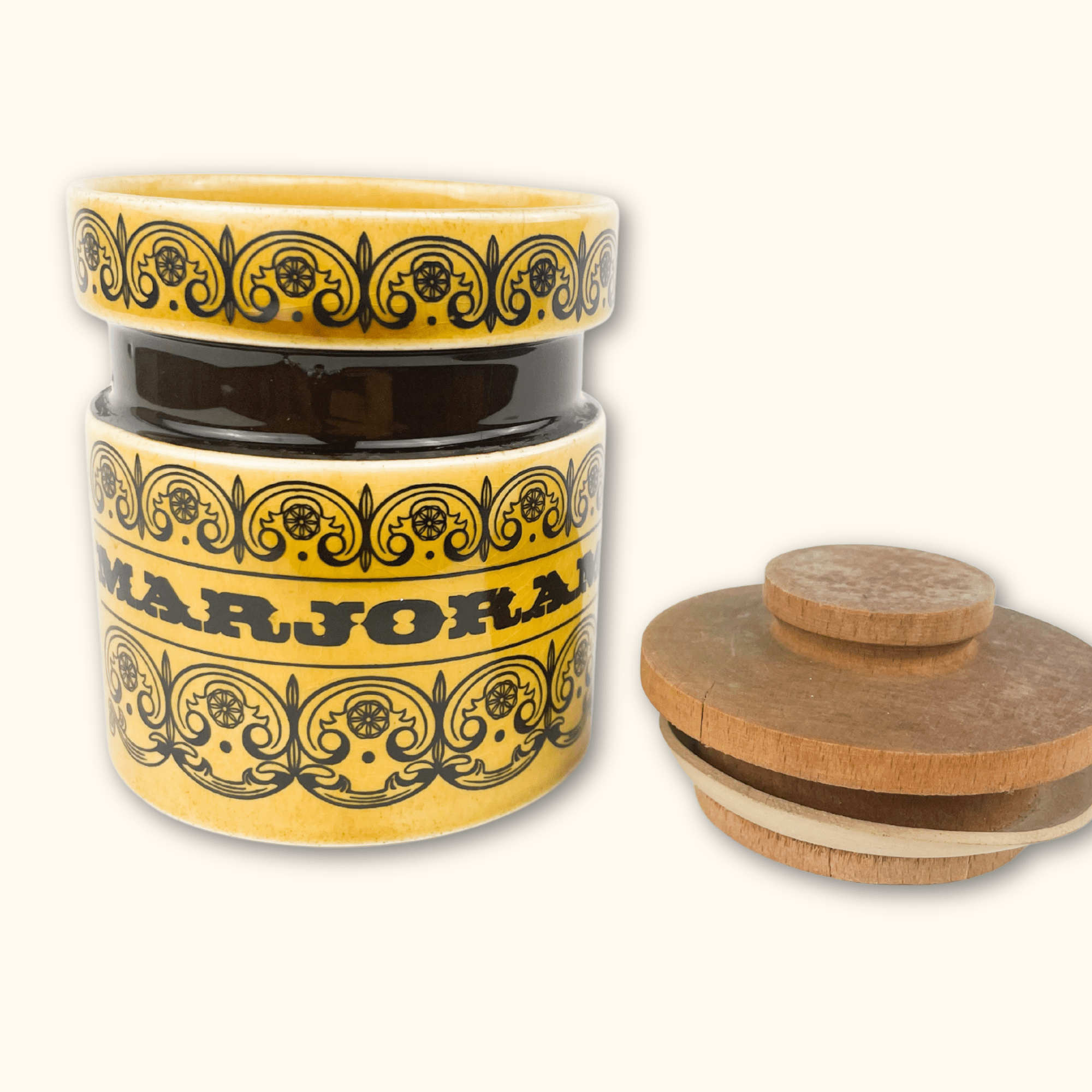 Hornsea C-Scroll Spice Jars Marjoram Hornsea