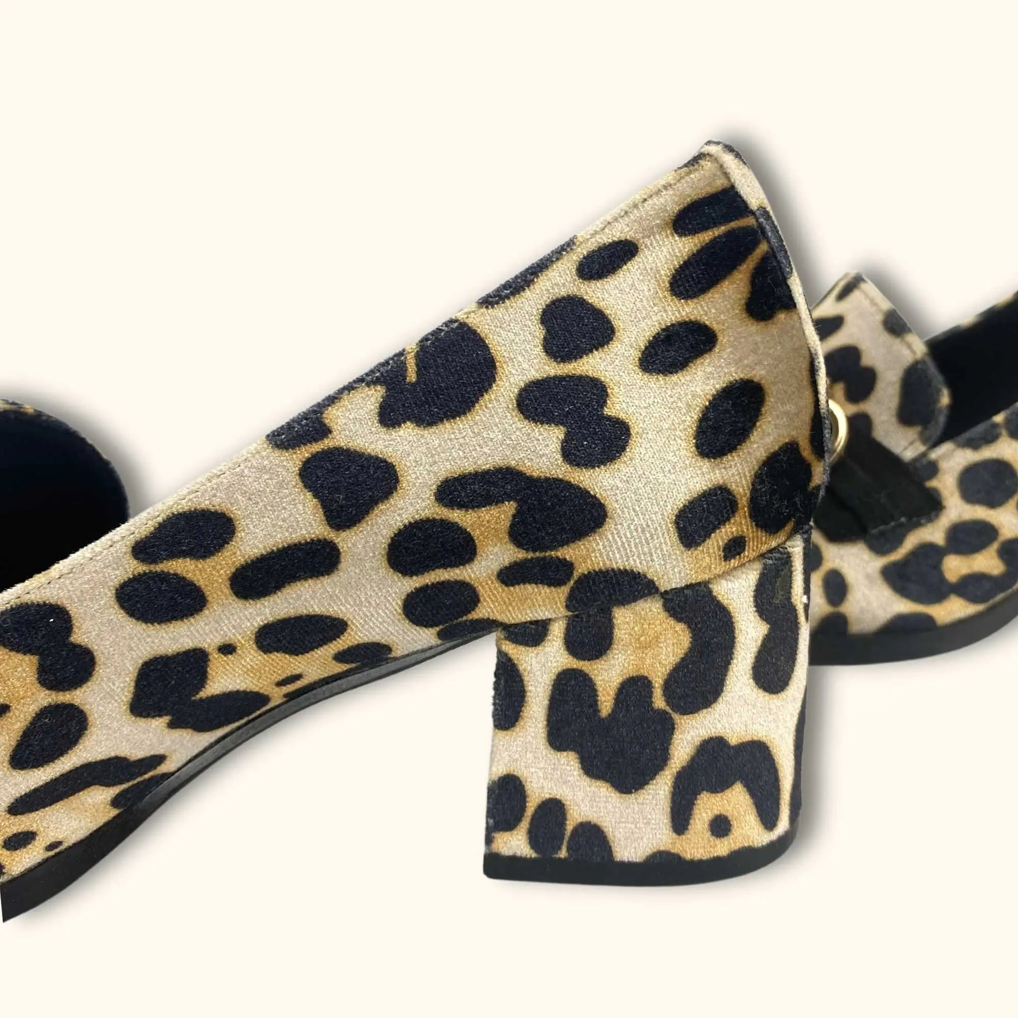 ASOS DESIGN Chunky Heeled Loafers Leopard velvet - Size 3 -  - Shoes