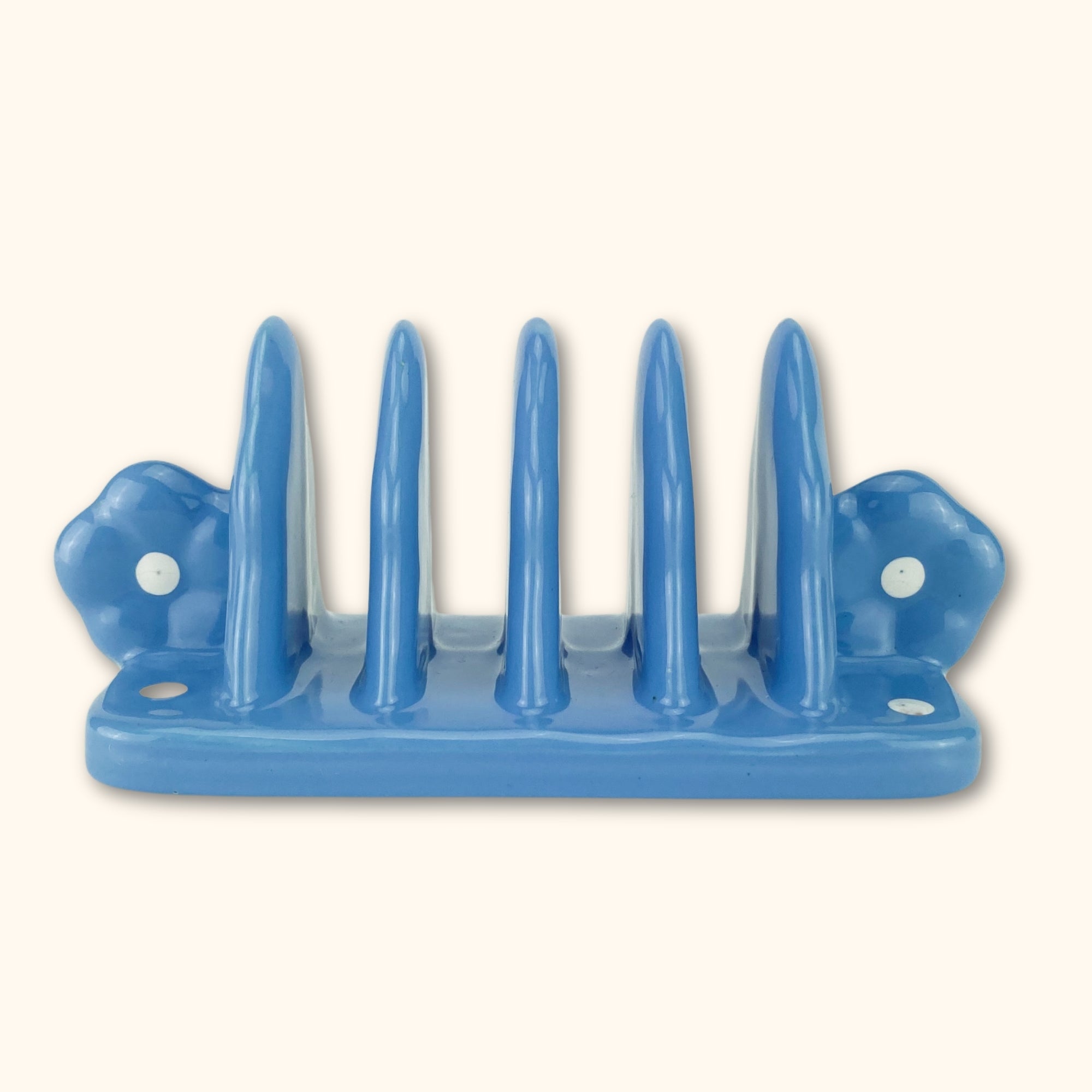 Vintage Blue Ceramic Toast Rack - - Kitchenware