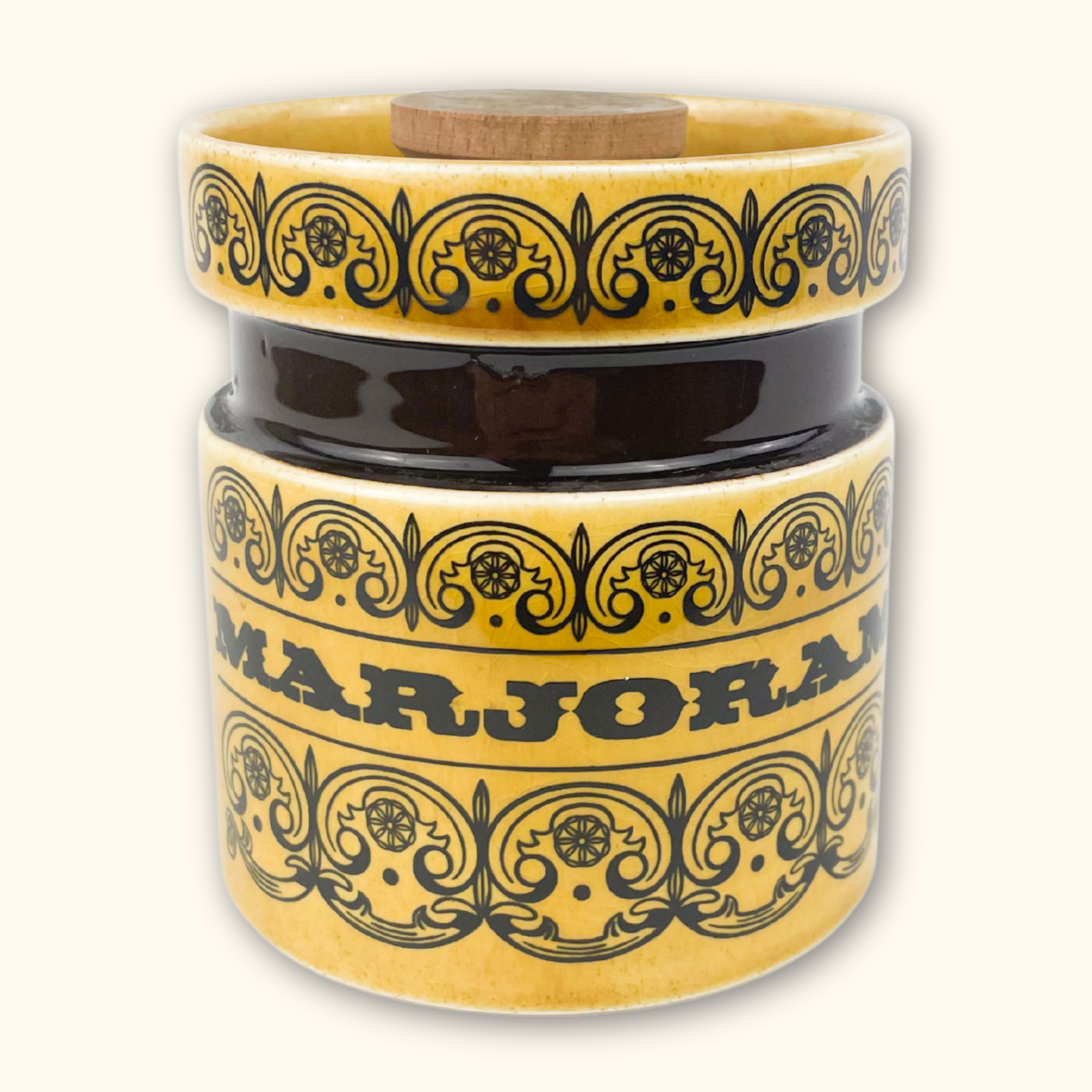 Hornsea C-Scroll Spice Jars Marjoram Hornsea