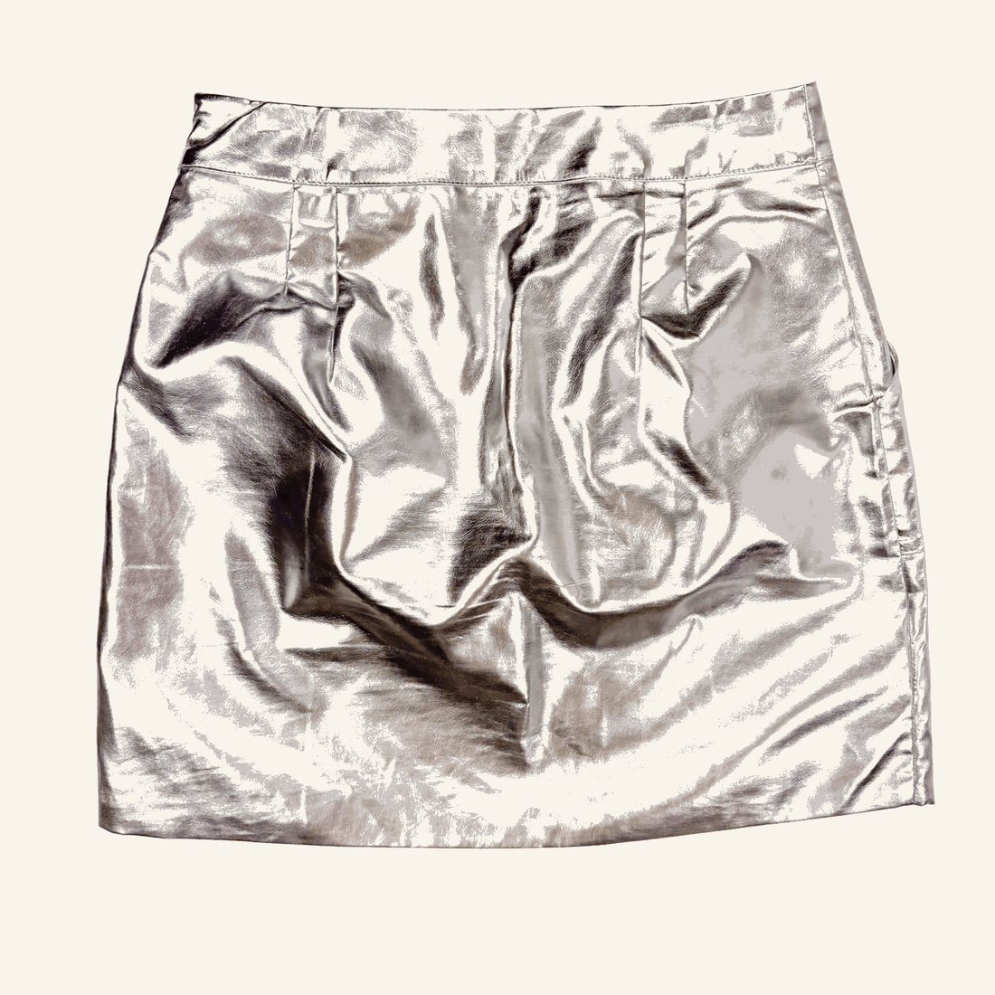 4th & Reckless Silver Metallic Mini Skirt - Size 8 4th & Reckless
