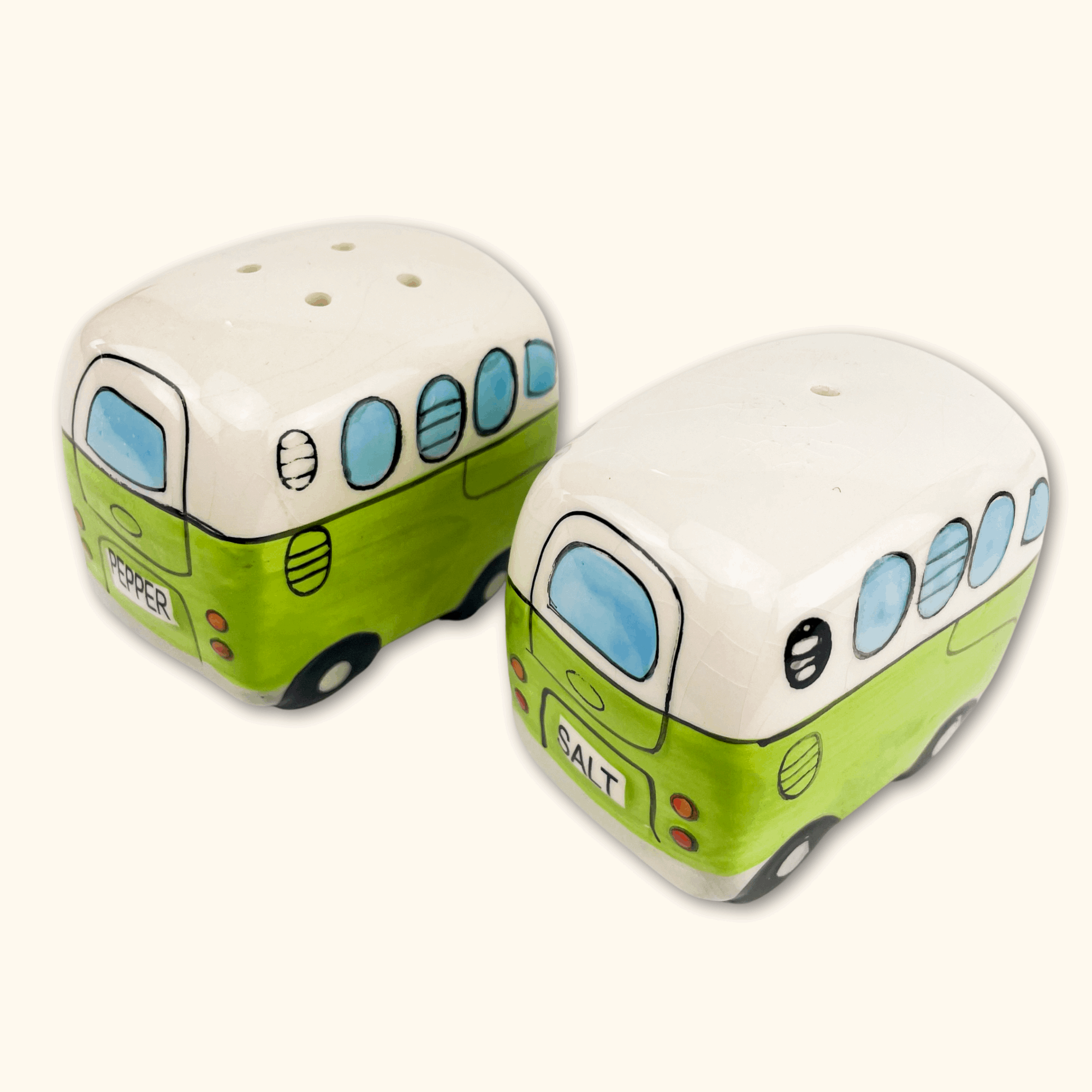 Campervan Green Salt and Pepper Shakers -  - Kitchenware