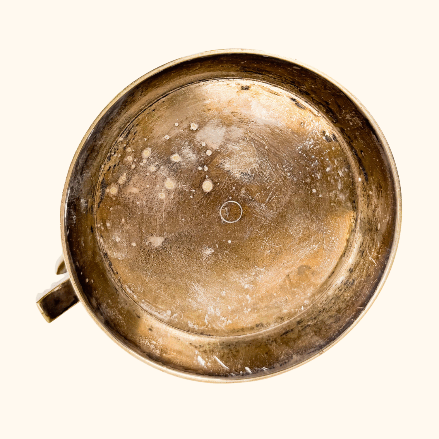 Vintage Brass Etched Tankard Mug - - Decoration