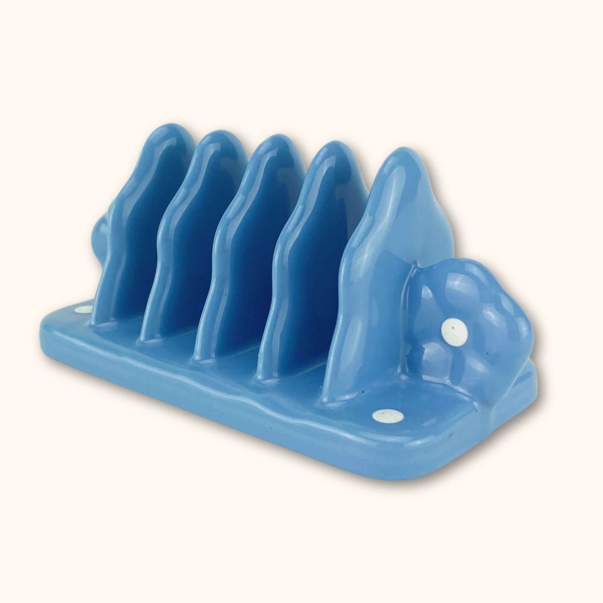 Vintage Blue Ceramic Toast Rack - - Kitchenware