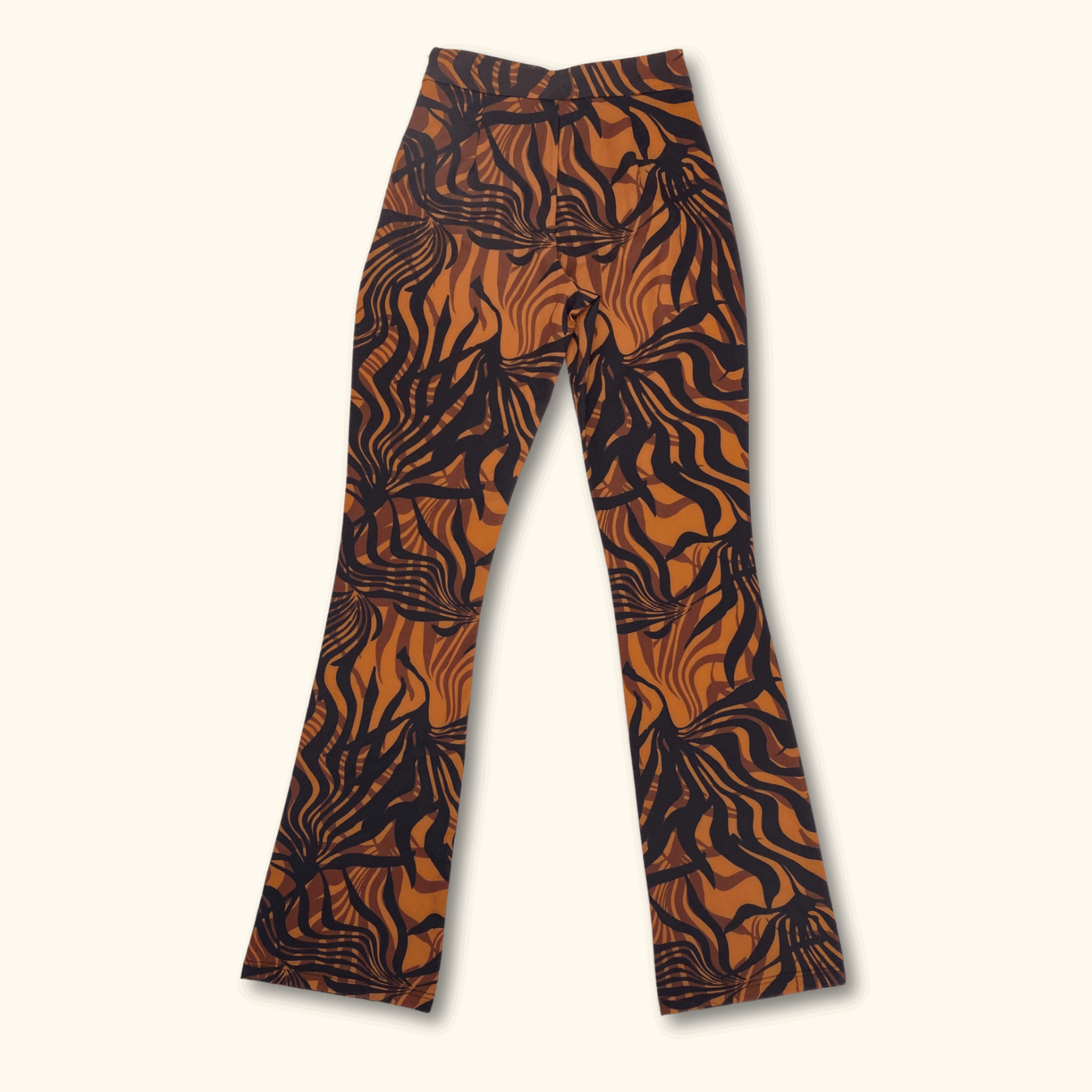 Murci High Waisted Black and Brown Flared Trousers - Size 8 -  - Trousers