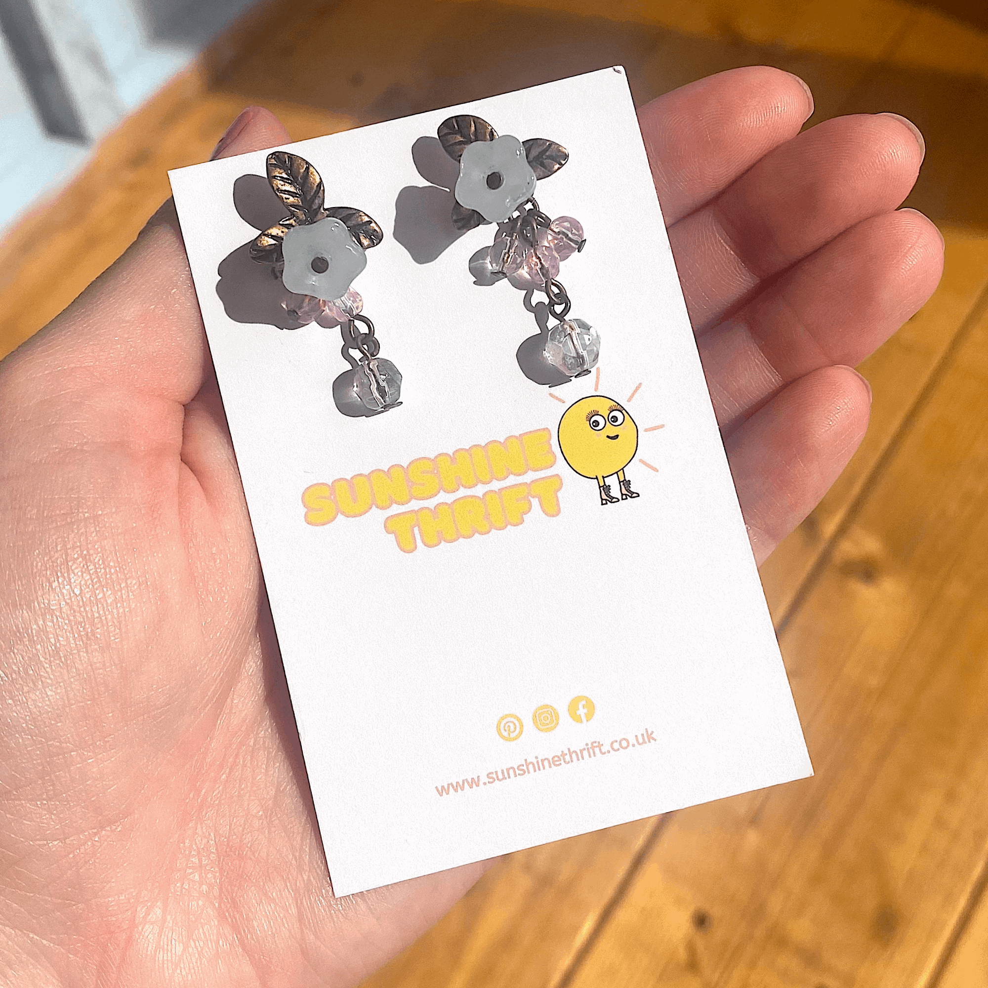 Floral Leaf Bead Earrings -  - Jewellery