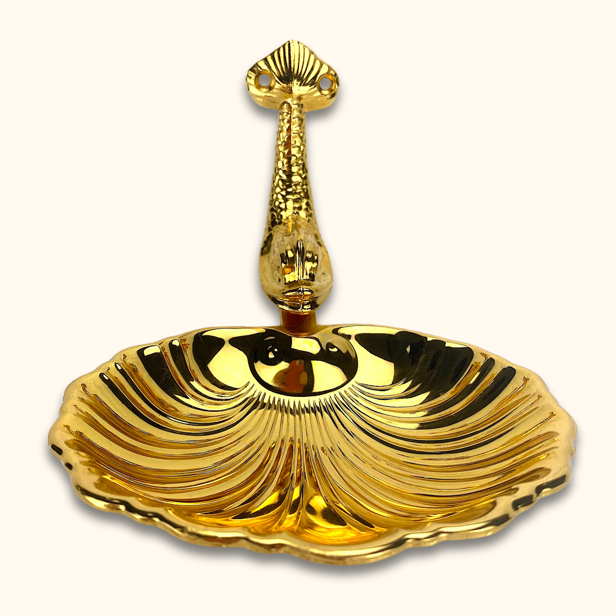 Vintage Gold Plated Dolphin Soap Dish -  - Bathroom