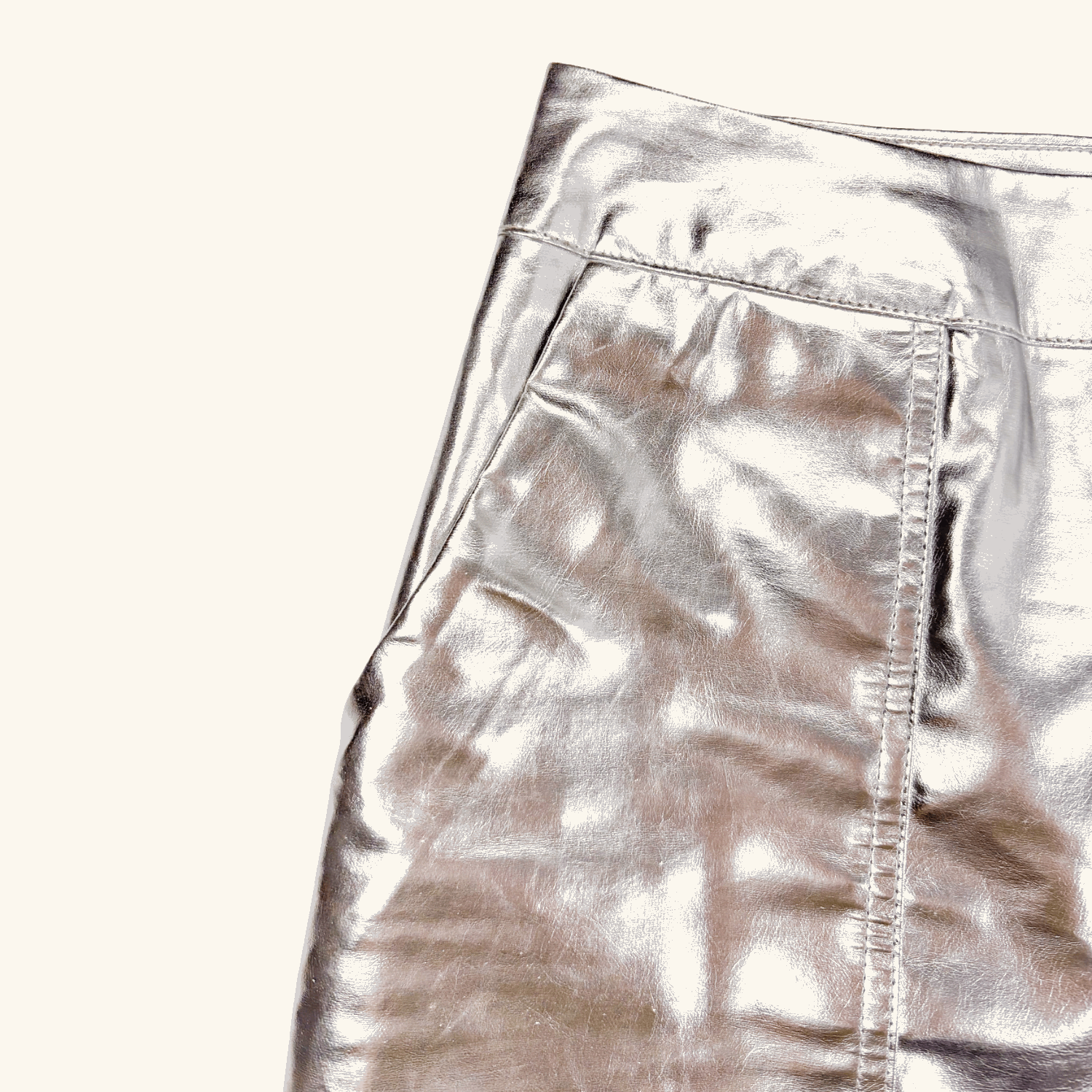 4th & Reckless Silver Metallic Mini Skirt - Size 8 4th & Reckless