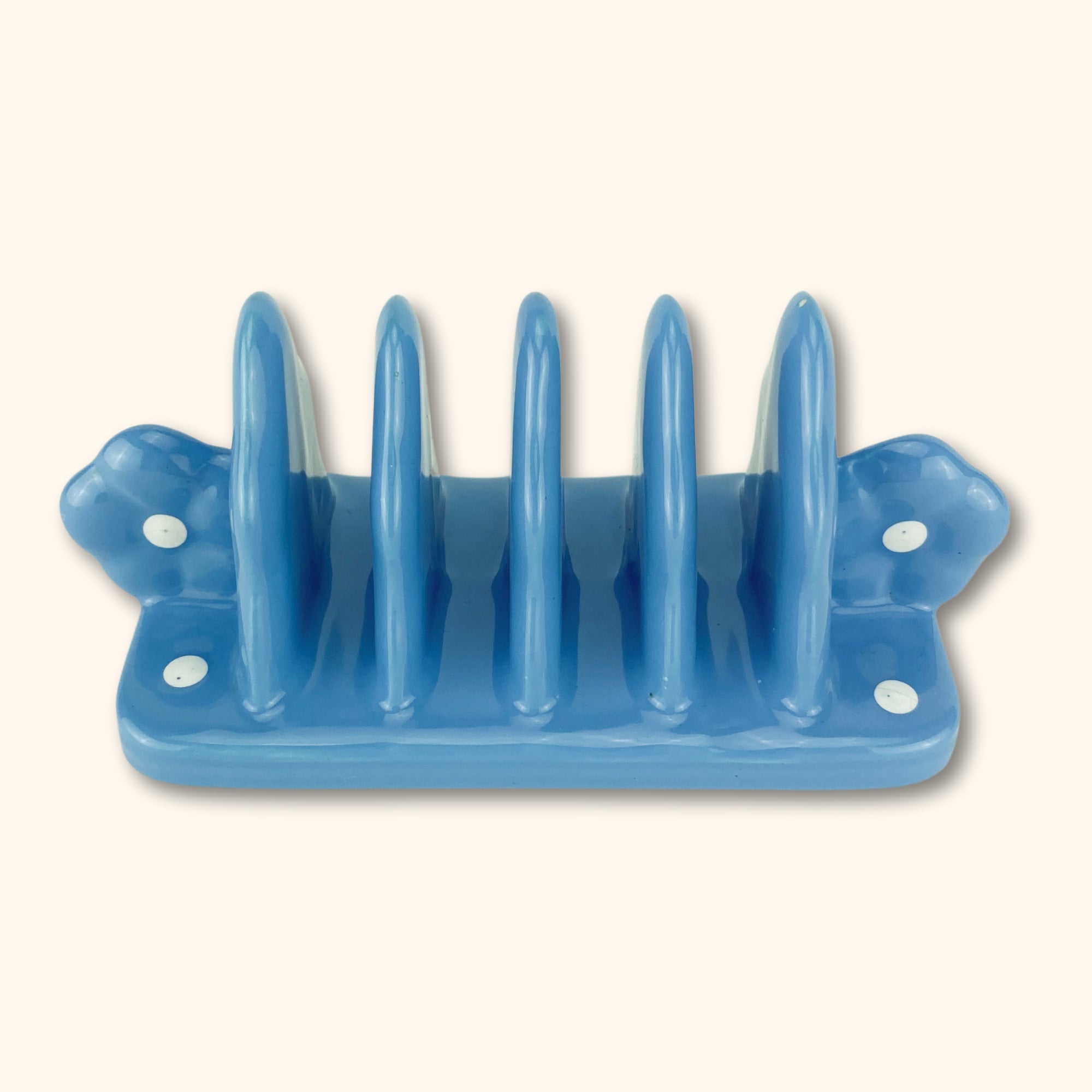 Vintage Blue Ceramic Toast Rack - - Kitchenware