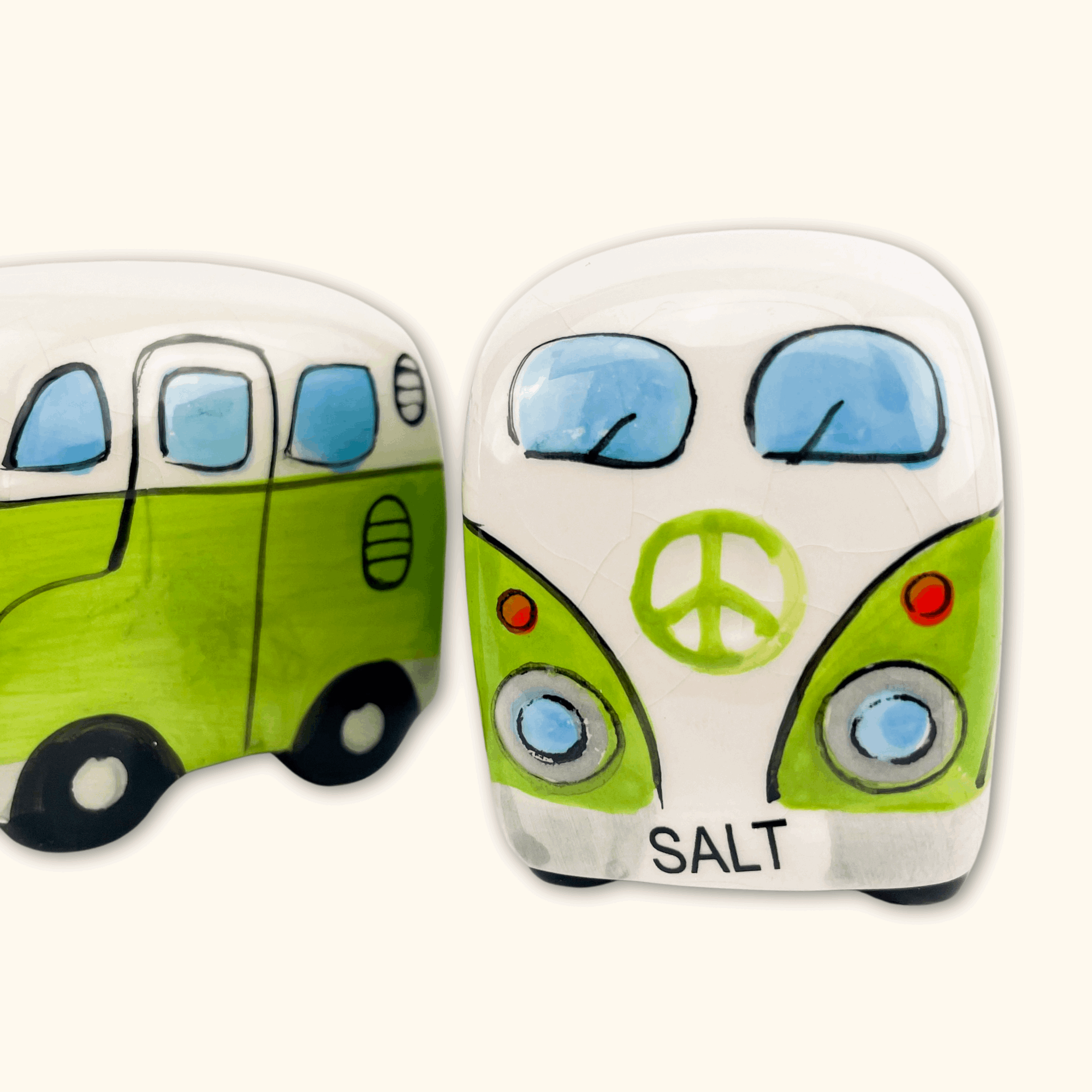 Campervan Green Salt and Pepper Shakers -  - Kitchenware
