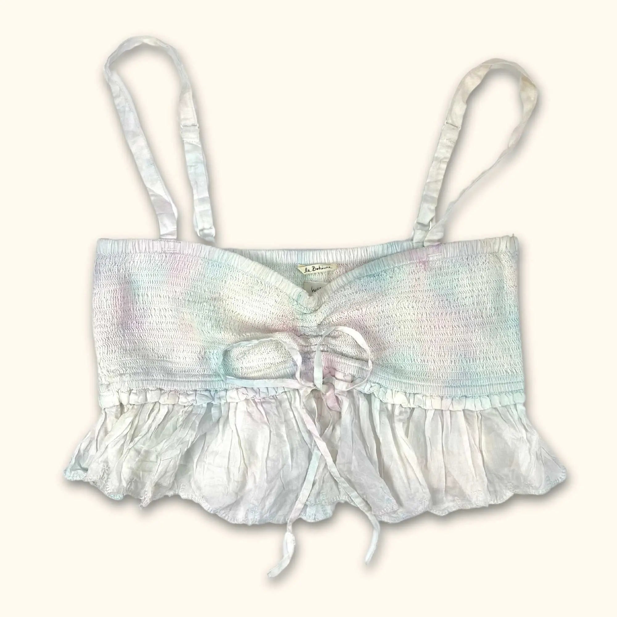 Tie Dye Babydoll Cropped Cami Top - Size Medium -  - Tops