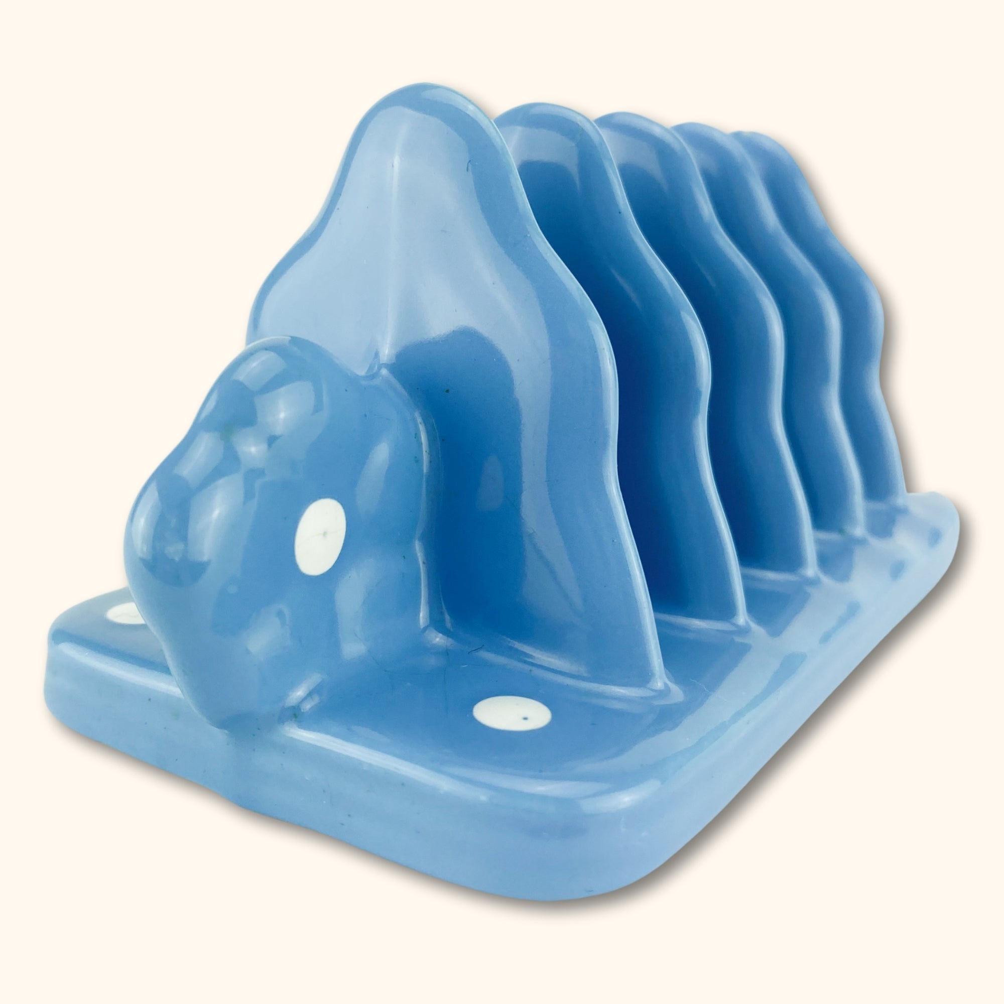 Vintage Blue Ceramic Toast Rack - - Kitchenware