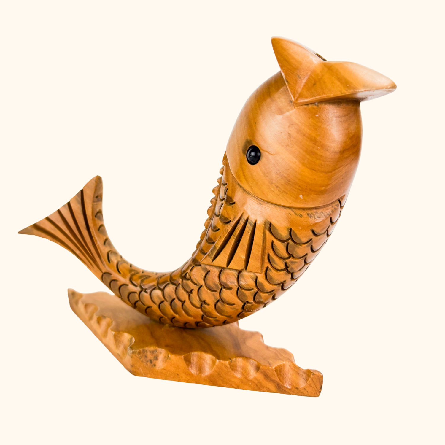 Hand Carved Wood Fish Cocktail Stick Holder - - Kitchenware