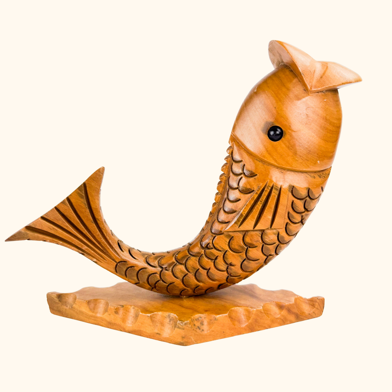 Hand Carved Wood Fish Cocktail Stick Holder - - Kitchenware