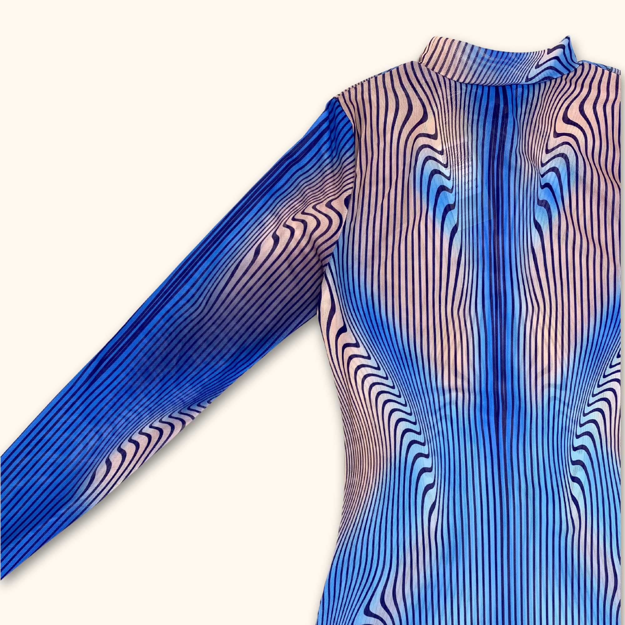 Murci Blue and Pink Mesh Bodycon Dress - Size 10 -  - Dresses