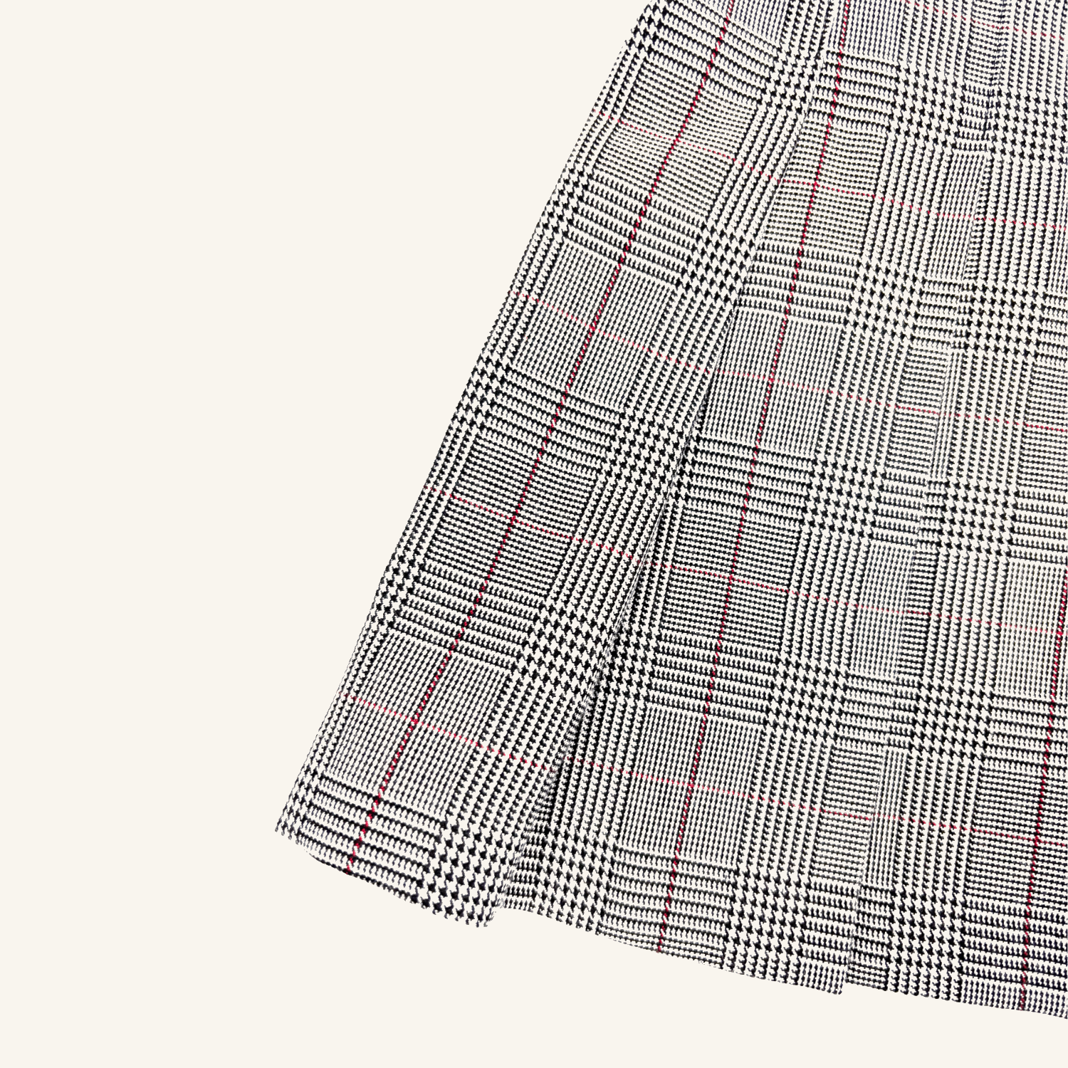 H&M Grey Check Plaid Pleated Mini Skirt - Size 10 H&M