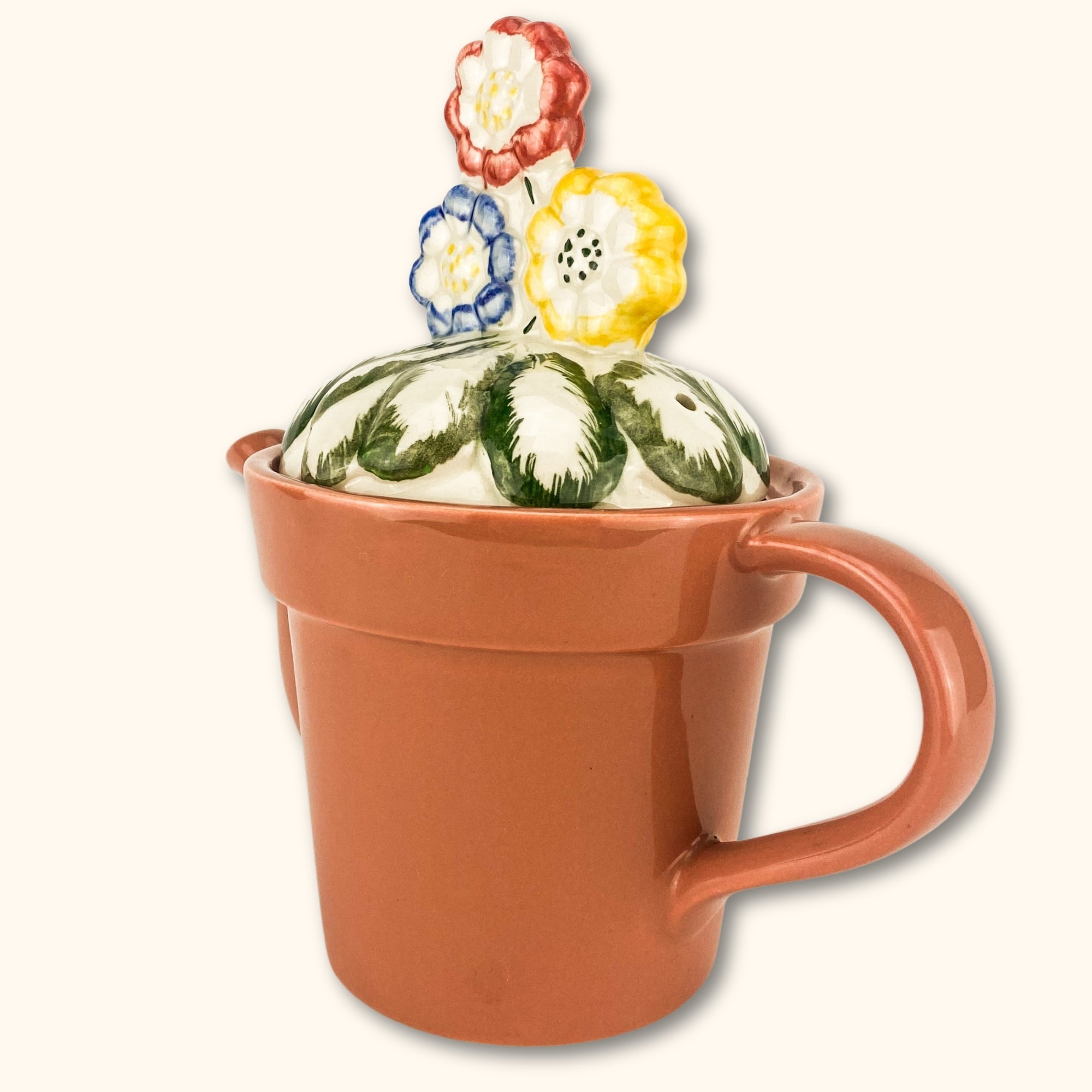 Garden Flower Plant Pot Novelty Teapot - - Kitchenware