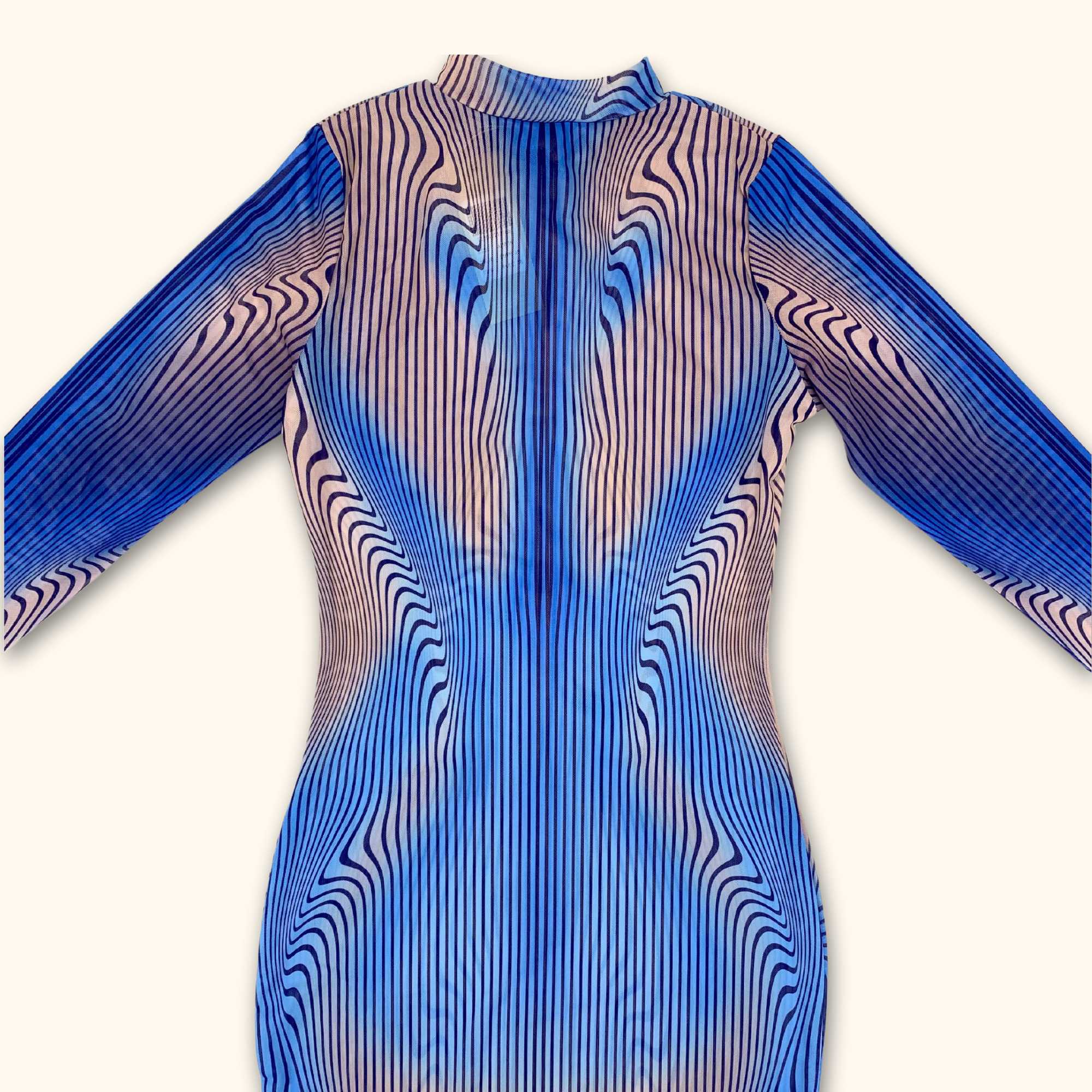 Murci Blue and Pink Mesh Bodycon Dress - Size 10 -  - Dresses