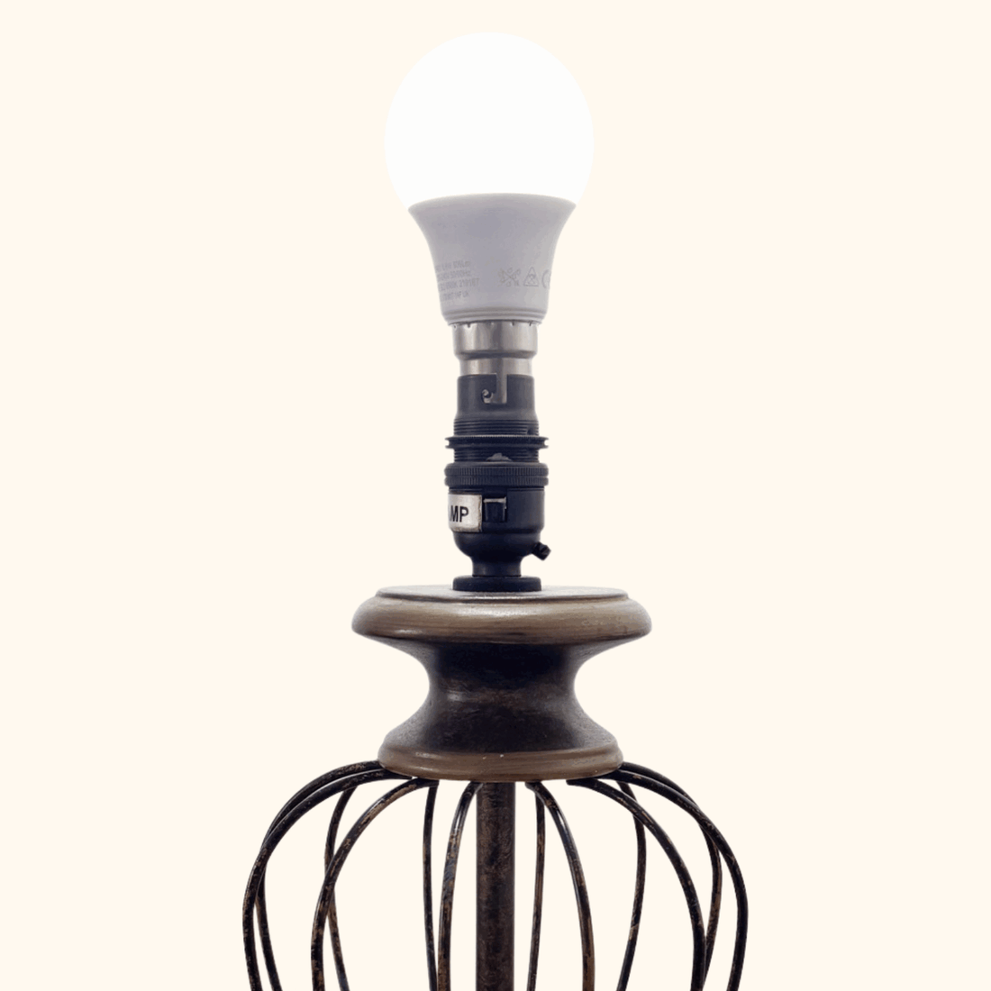 Vintage M&S Home Bird Cage Antique Style Bronze Table Lamp Marks and Spencer