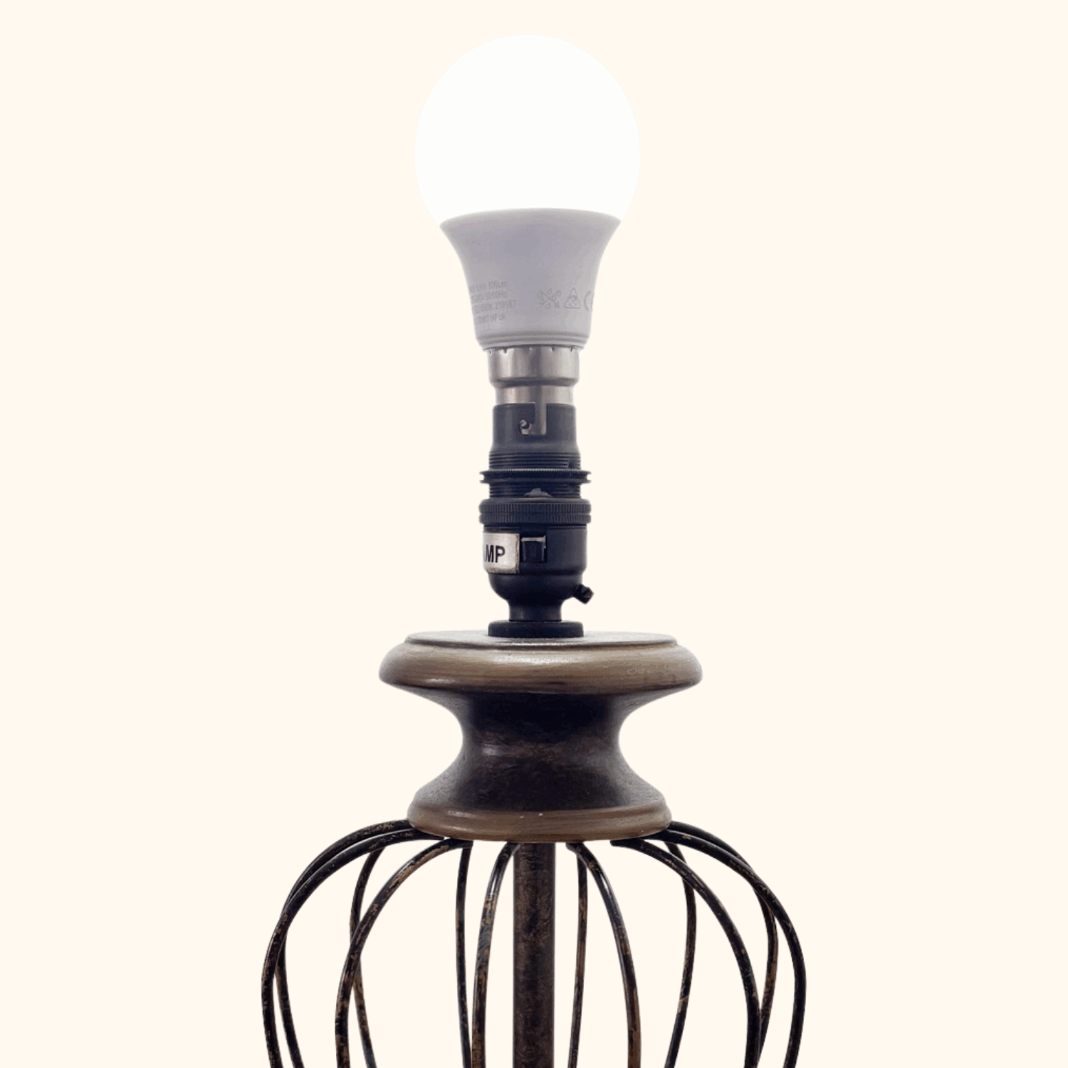 Vintage M&S Home Bird Cage Antique Style Bronze Table Lamp Marks and Spencer