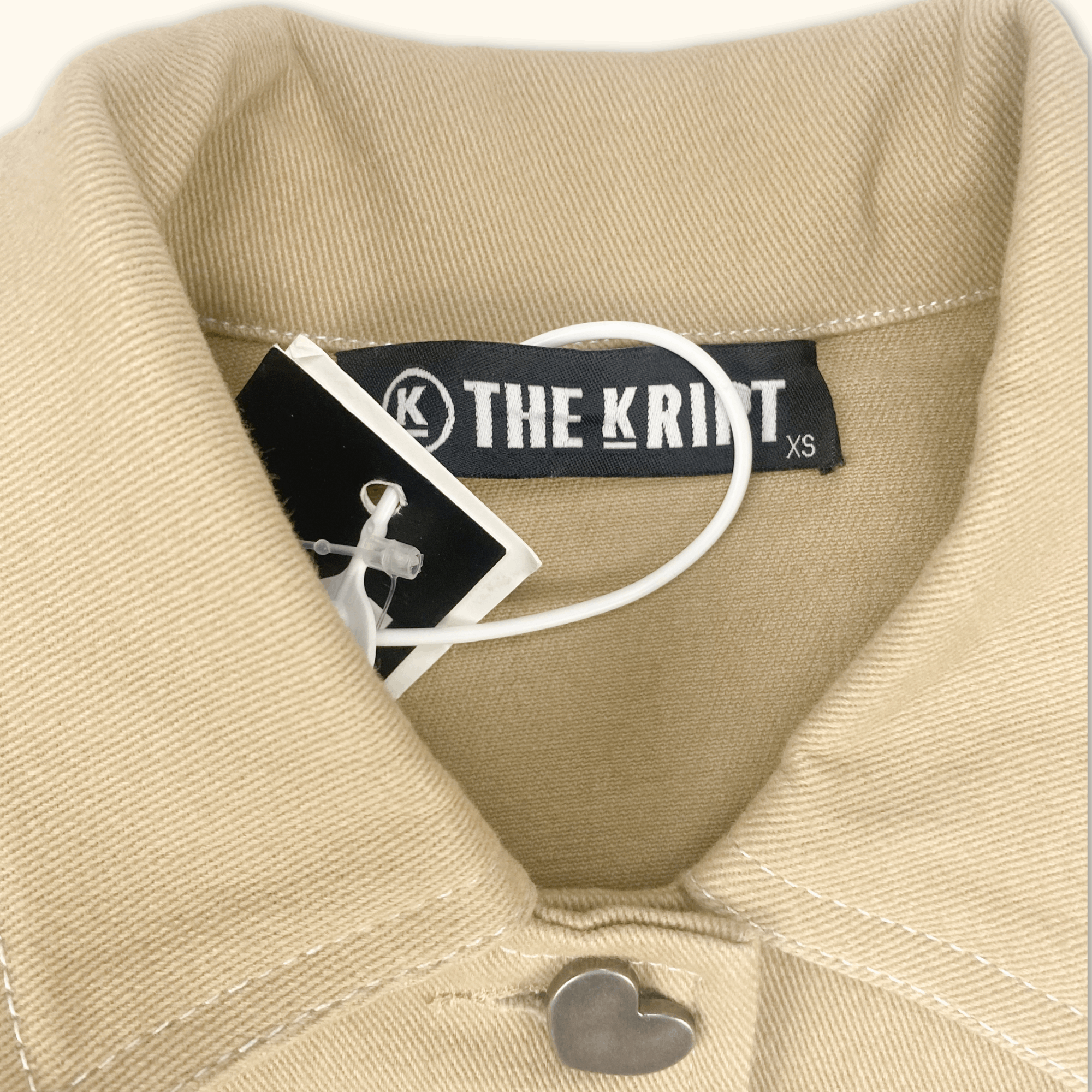 The Kript Beige Denim Crop Top - Size XS -  - Tops & Shirts