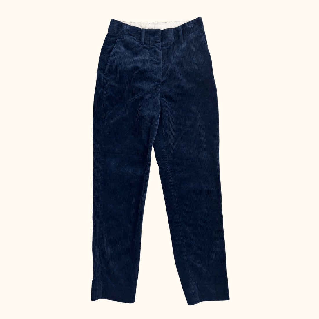 Arket Navy Blue Corduroy Tapered Trousers - Size 26inch Arket